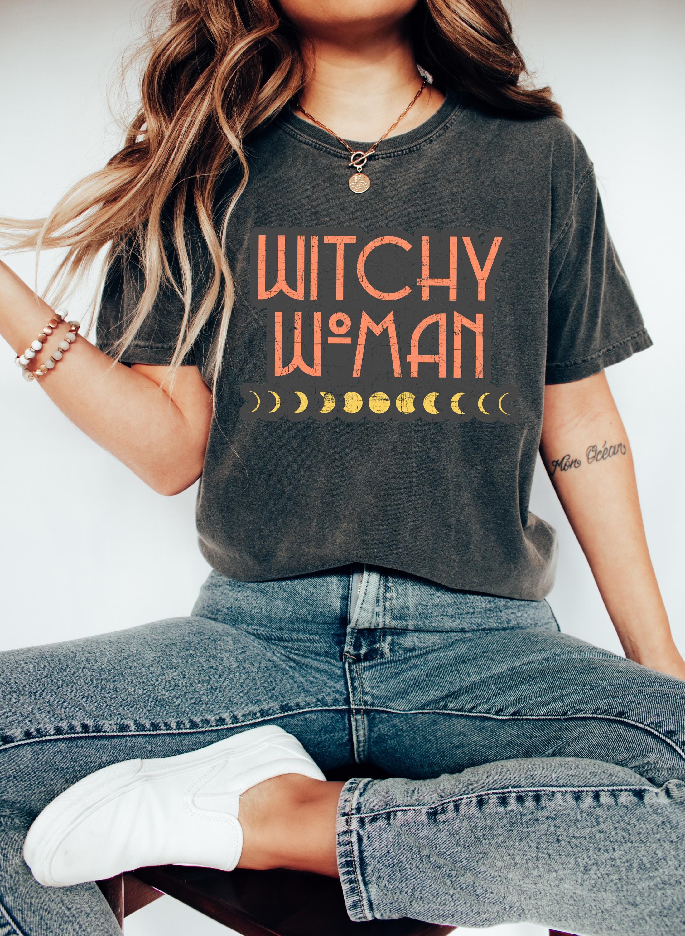 Retro Halloween Comfort Colors shirt, Witchy Woman, Vintage Witch Halloween Shirt, Retro Fall Vibes Shirt, Autumn Shirt, Funny T-Shirt