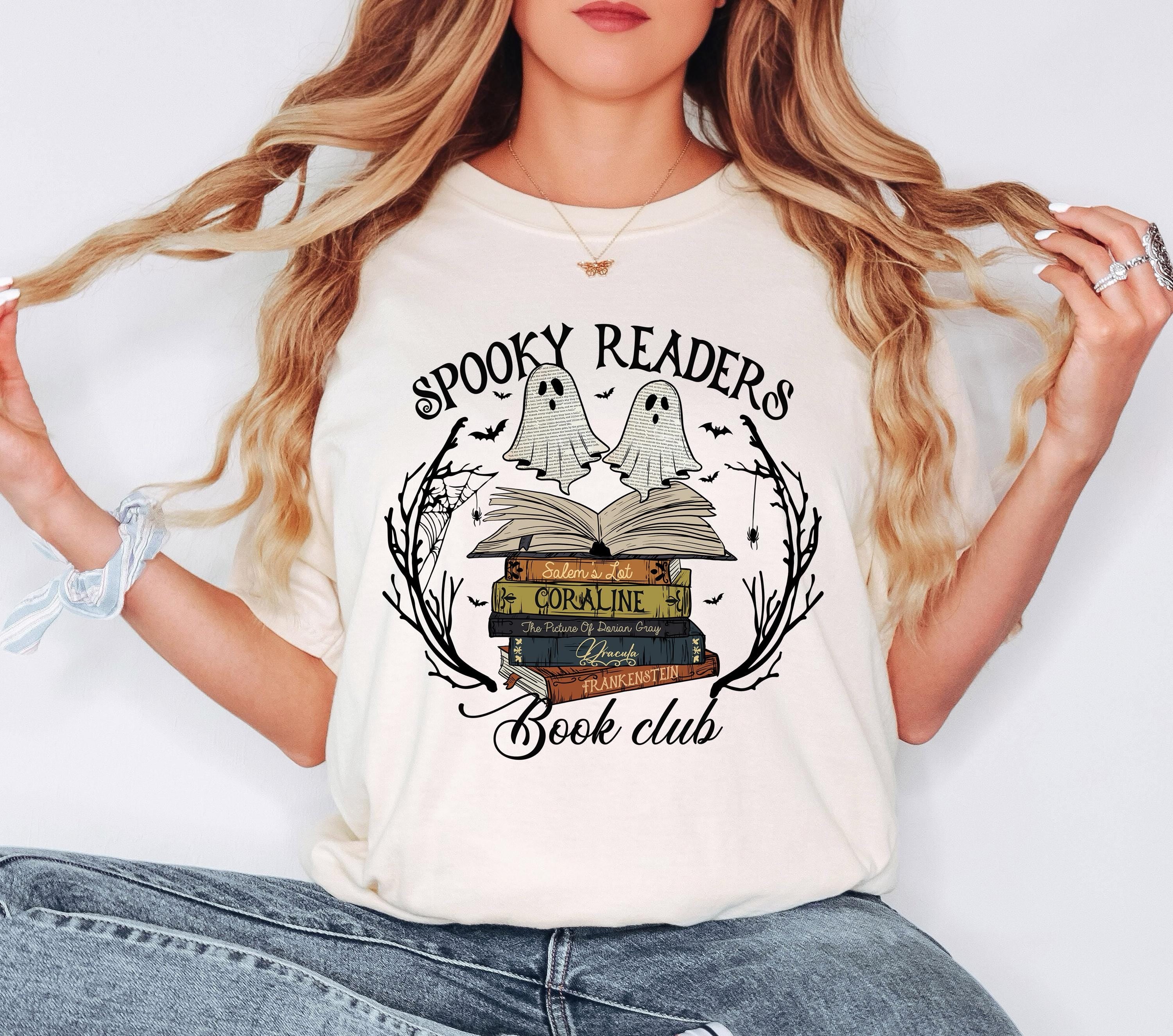 Comfort Colors shirt, Spooky Readers Club, Vintage Ghost Halloween Shirt, Cute Autumn Shirt, Retro Fall Shirt, Bookish, Book Readers T shirt