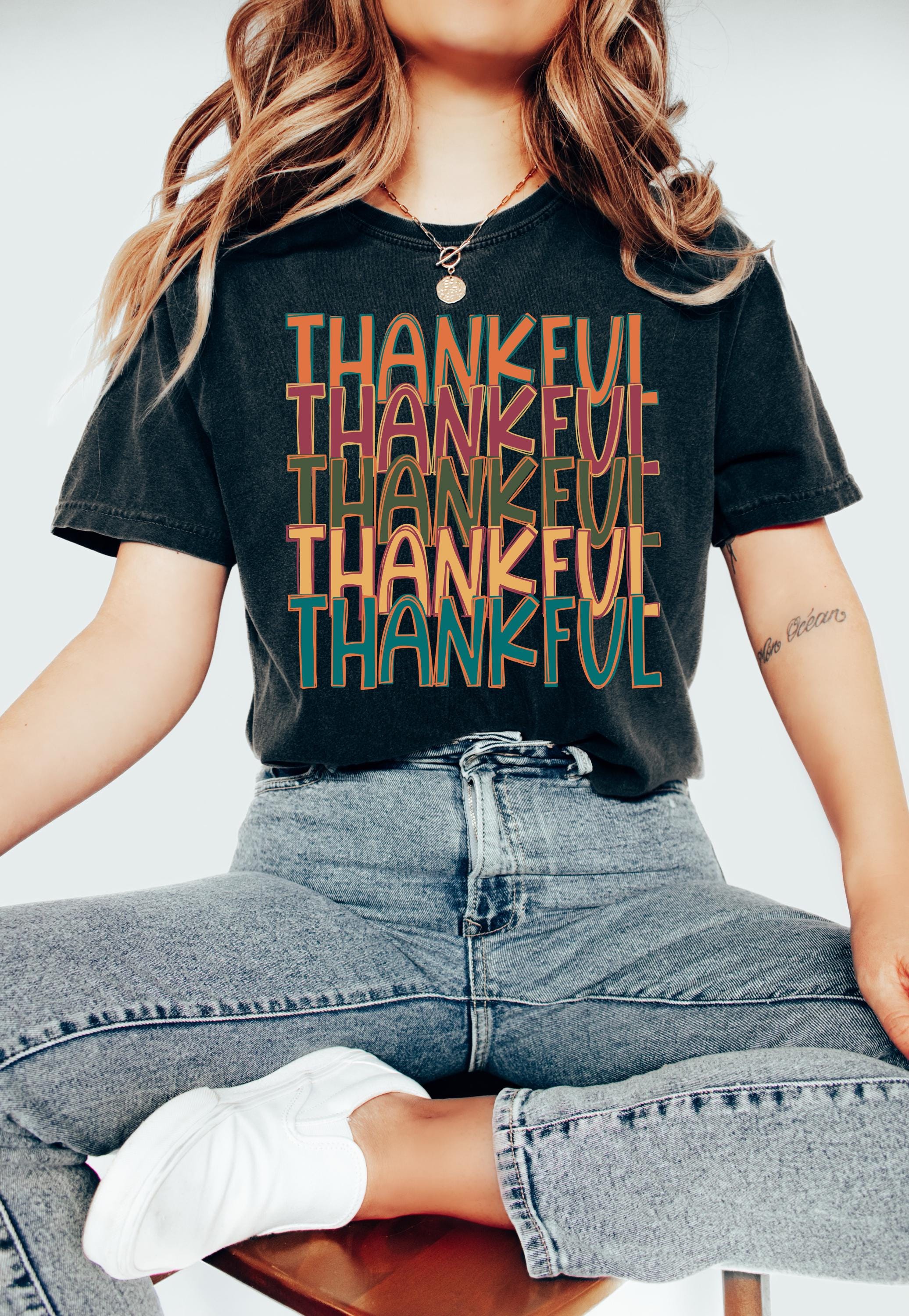 Thankful Comfort Colors T Shirt, Thanksgiving Tshirt, Halloween shirt, Autumn Tee, Fall Tee, Trendy Womens Graphic T, Fall T, Pumpkin Shirt