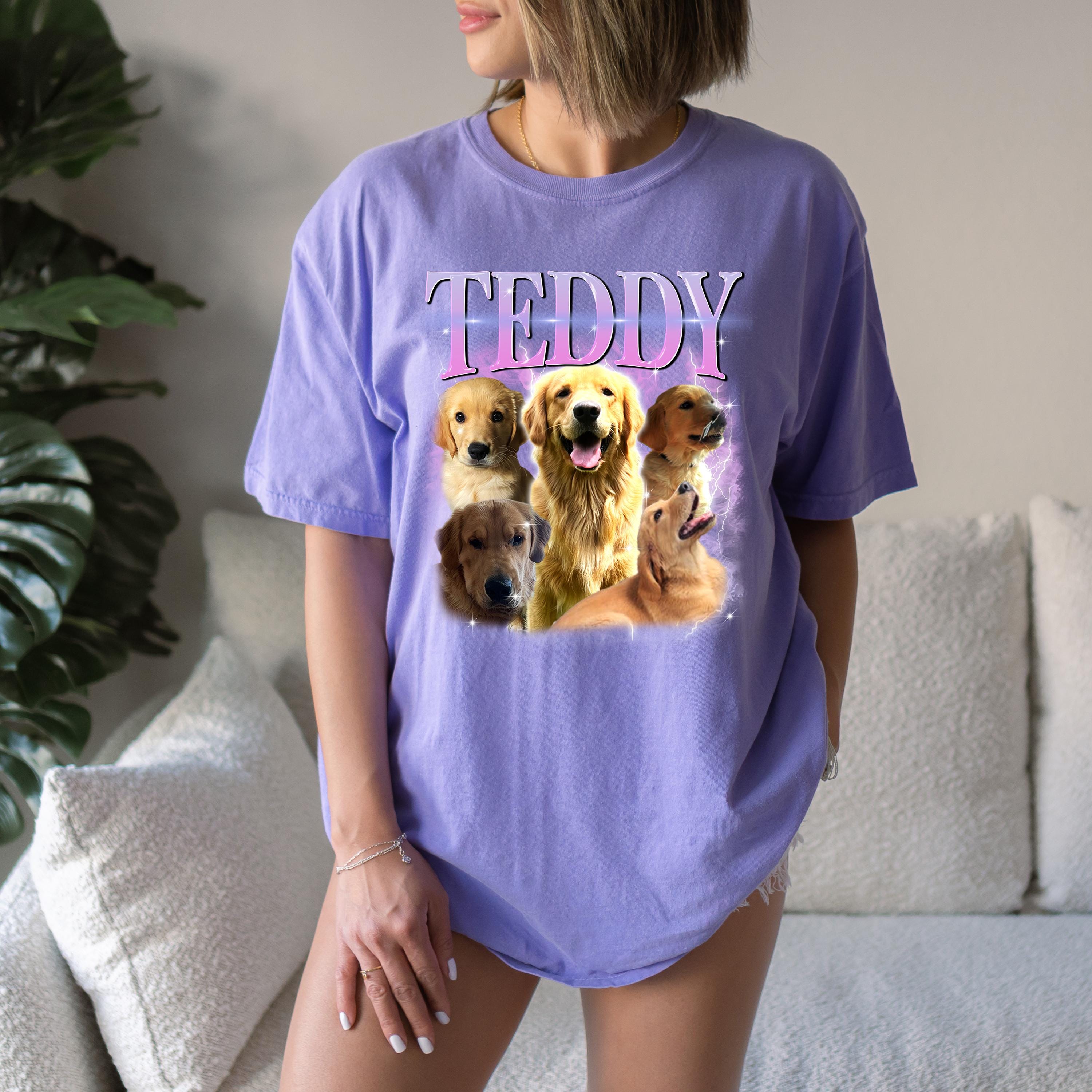 New Custom Dog Collage Comfort Colors TShirt, Trendy Pet Shirt, Retro 90's Shirt, Vintage Unisex Tee, Custom Cat Shirt, Personalized Gift,