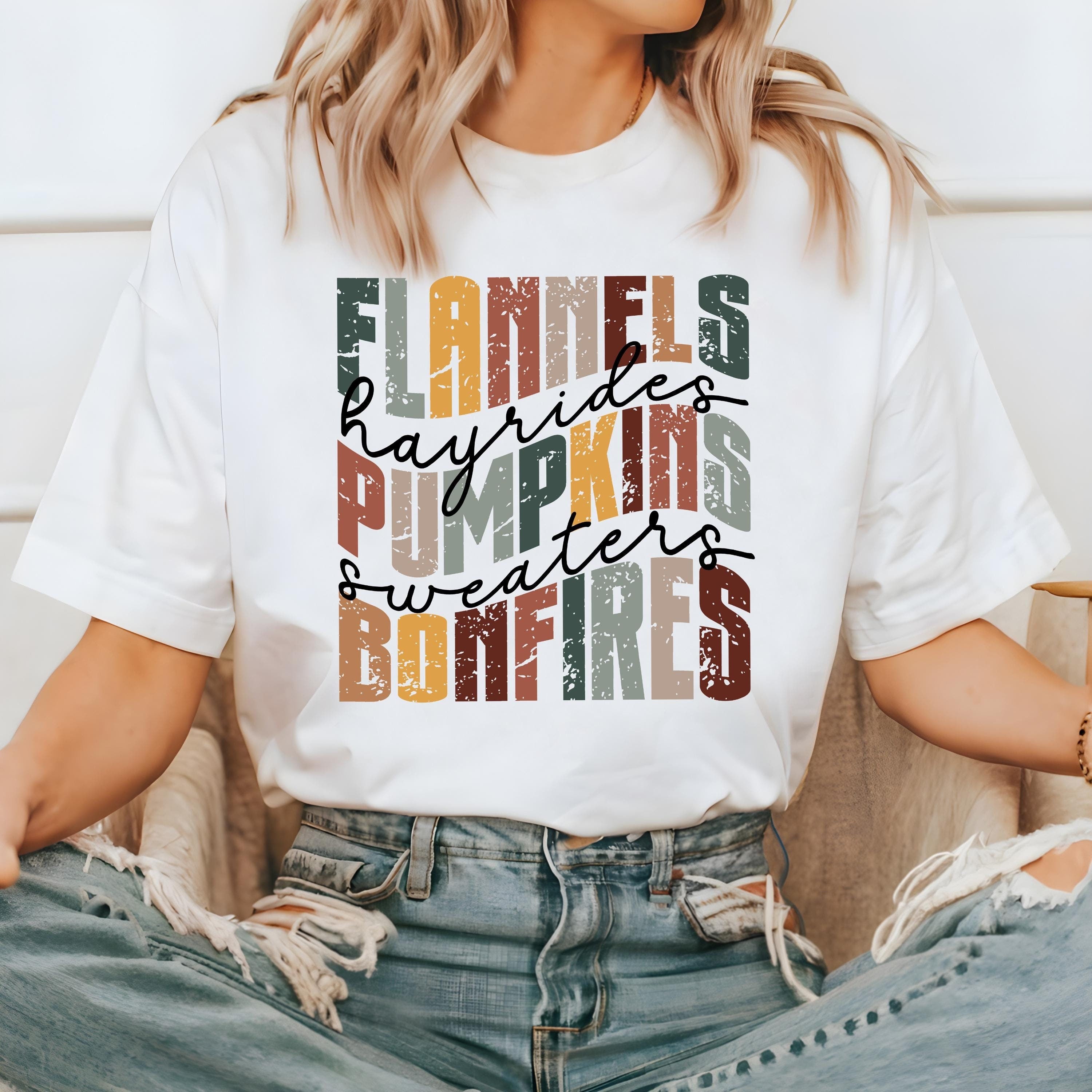 Fall Comfort Colors Tshirt, Flannels Pumpkins Bonfires, Thanksgiving Pumpkin Shirt, Hay Rides and Sweaters T, Cozy Shirt, Autumn Shirt