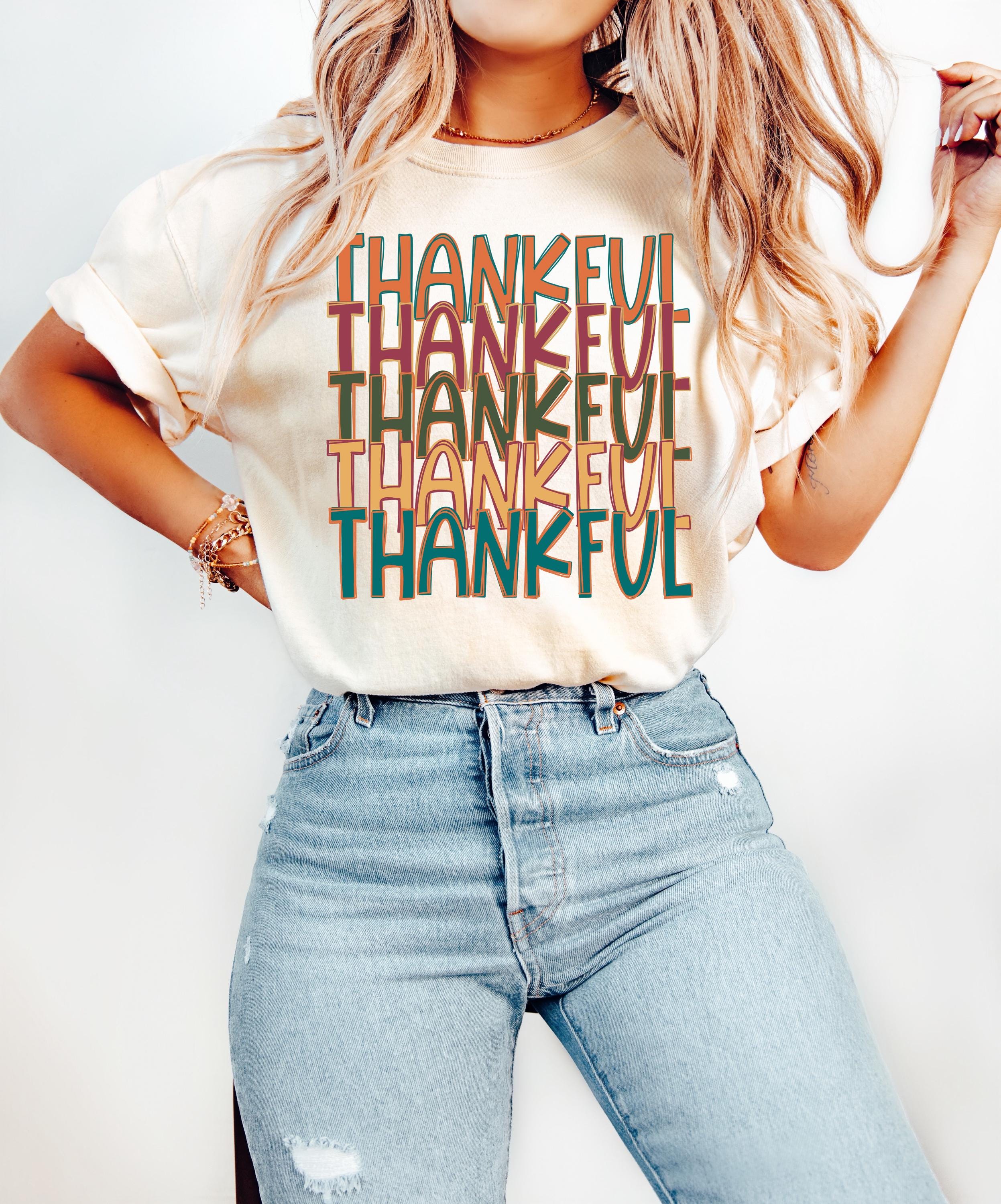 Thankful Comfort Colors T Shirt, Thanksgiving Tshirt, Halloween shirt, Autumn Tee, Fall Tee, Trendy Womens Graphic T, Fall T, Pumpkin Shirt