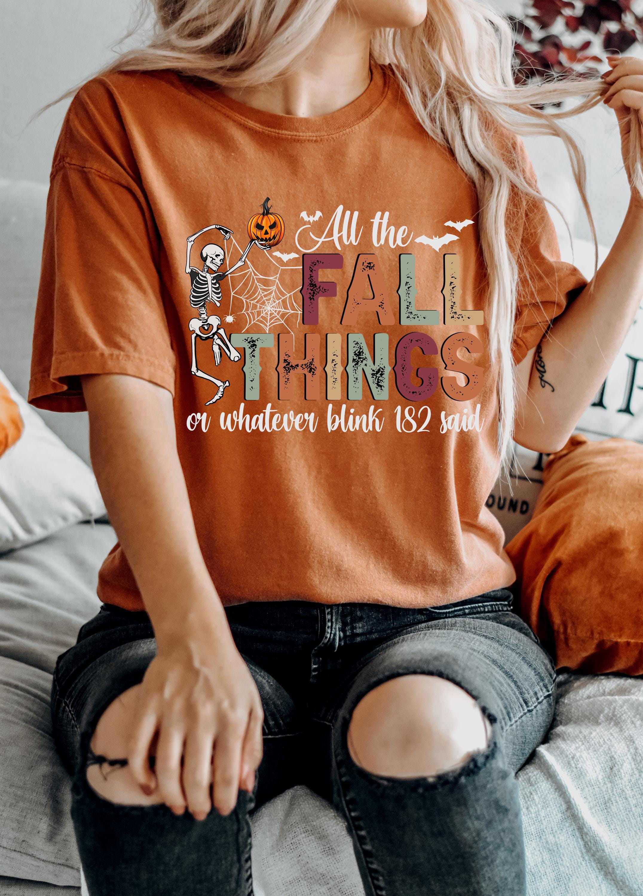 Comfort Colors T Shirt, All The Fall Things, Thanksgiving Tshirt, Halloween shirt, Autumn Tee, Fall Tee, Womens Graphic T, Pumpkin Shirt