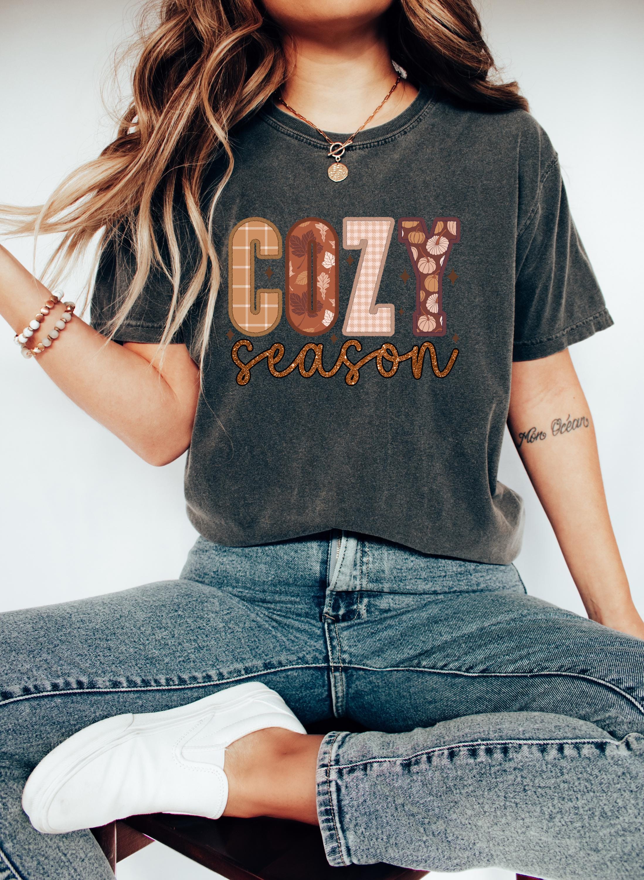 Cozy Season Comfort Colors T Shirt, Thanksgiving shirt, Halloween T, Cute Autumn Tshirt, Fall Shirt, Womens Graphic T, Pumpkin Patch T,