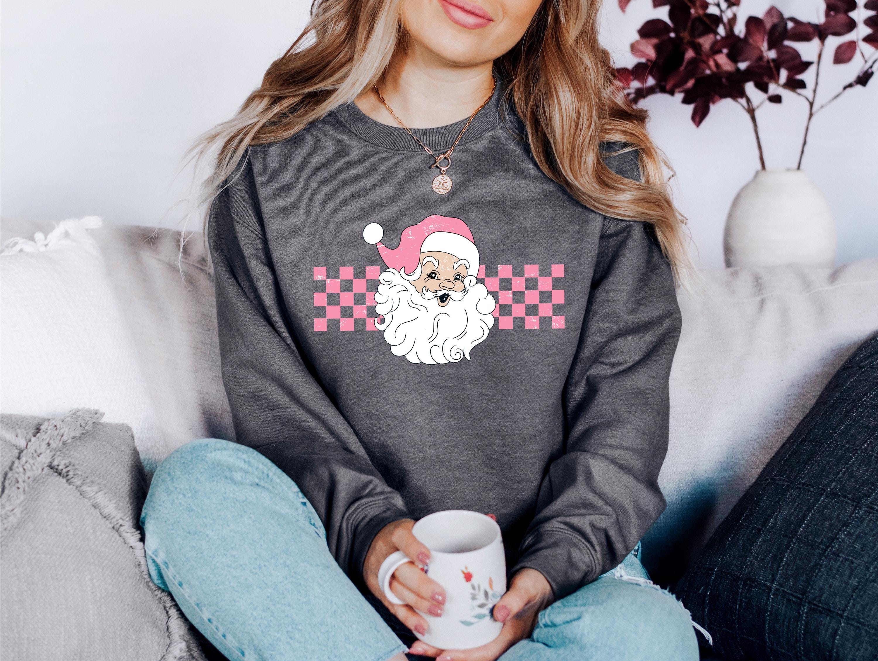 Retro Santa Christmas Sweater, Trendy Santa Crewneck, Winter Sweatshirt, Cute Holiday Crew, Christmas T-Shirt, Grunge Xmas Design, Holiday T