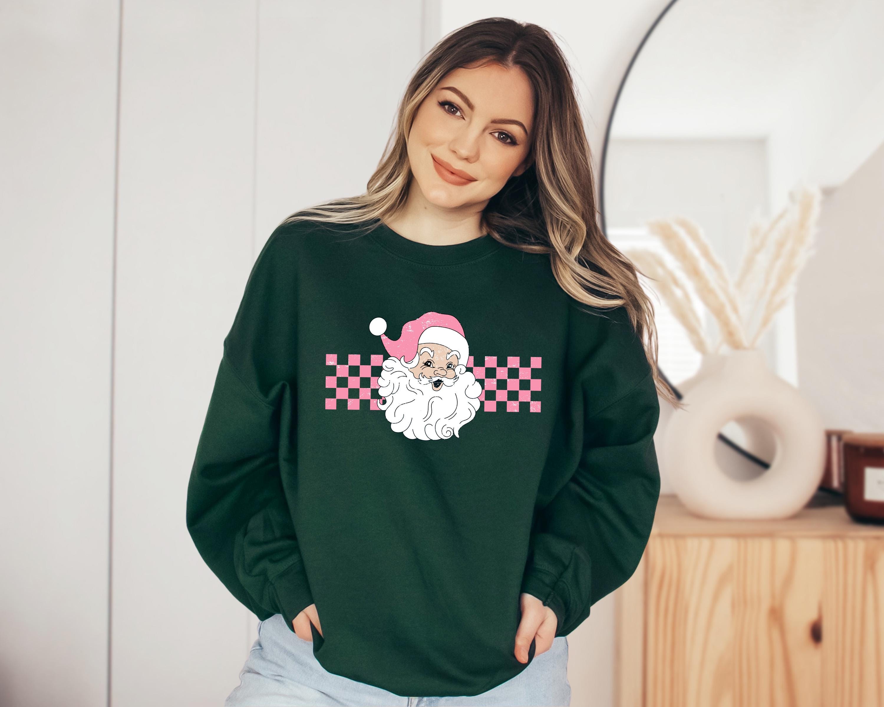 Retro Santa Christmas Sweater, Trendy Santa Crewneck, Winter Sweatshirt, Cute Holiday Crew, Christmas T-Shirt, Grunge Xmas Design, Holiday T