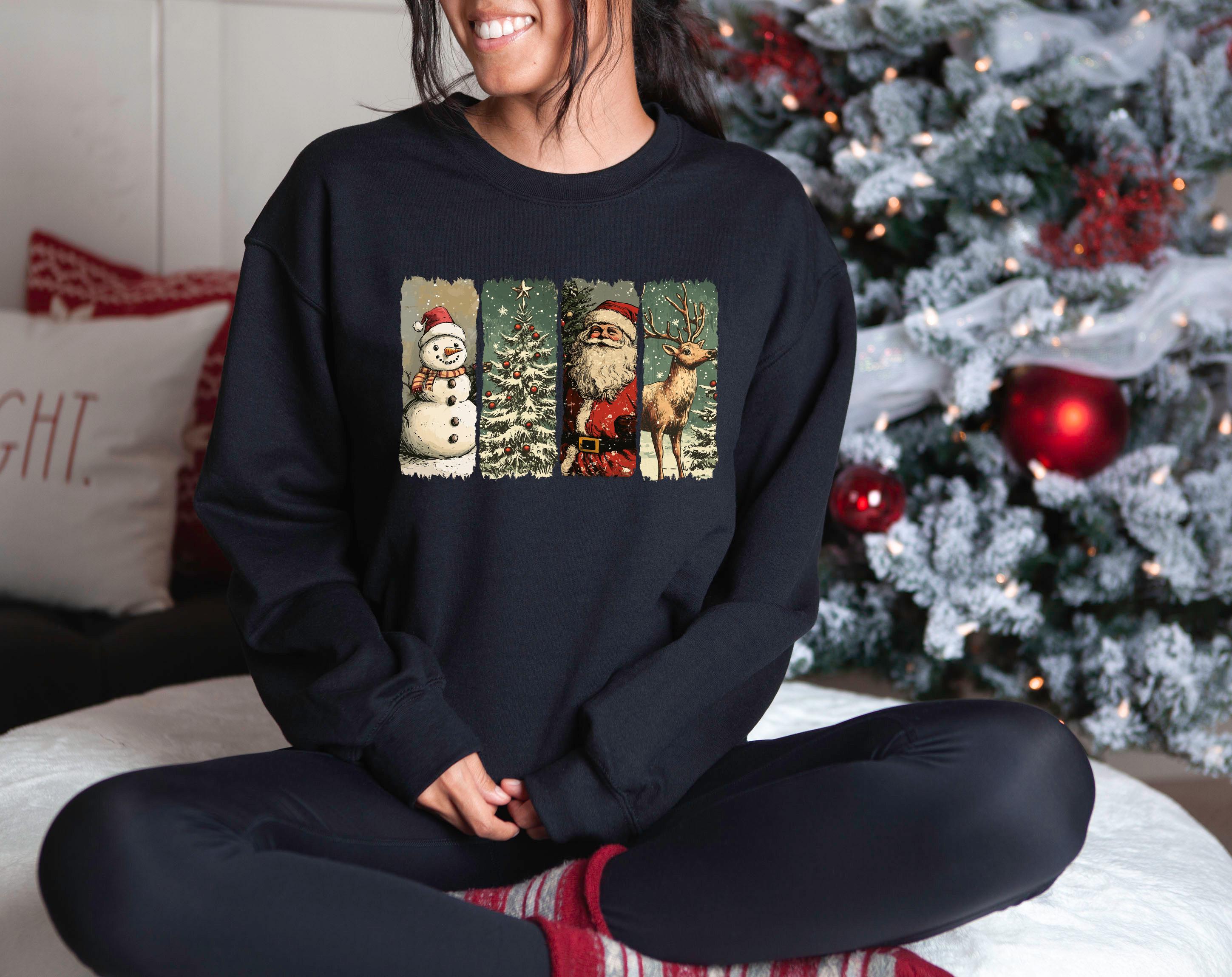 Retro Christmas Nostalgia Sweater, Santa Crewneck, Winter Snowman Sweatshirt, Cute Holiday Crew, Christmas shirt, Christmas Tree Design