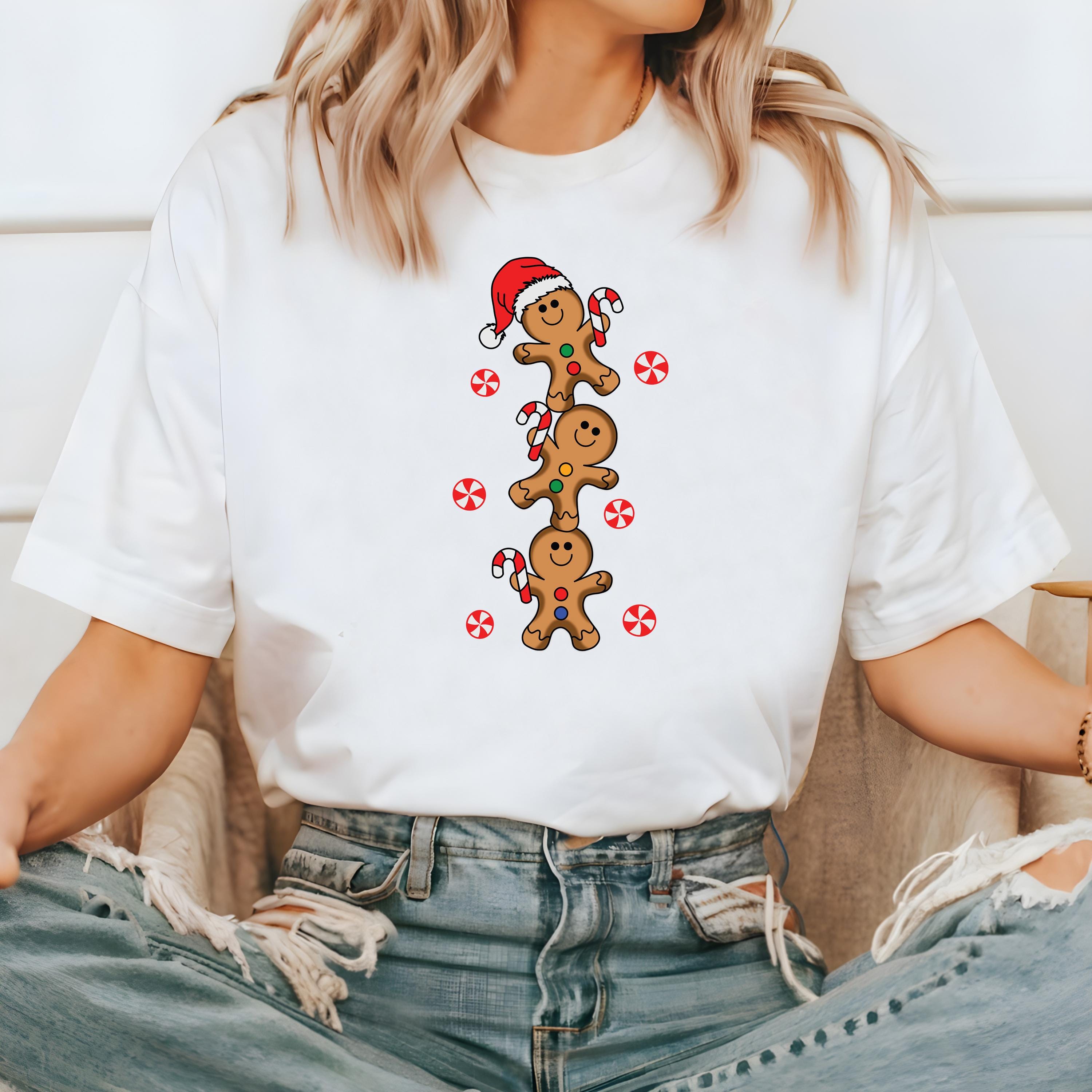 Retro Cute Gingerbread Man Comfort Colors Shirt, Vintage Christmas TShirt, Holiday Cookie Shirt, Cozy Holiday Tee, Christmas Santa Design