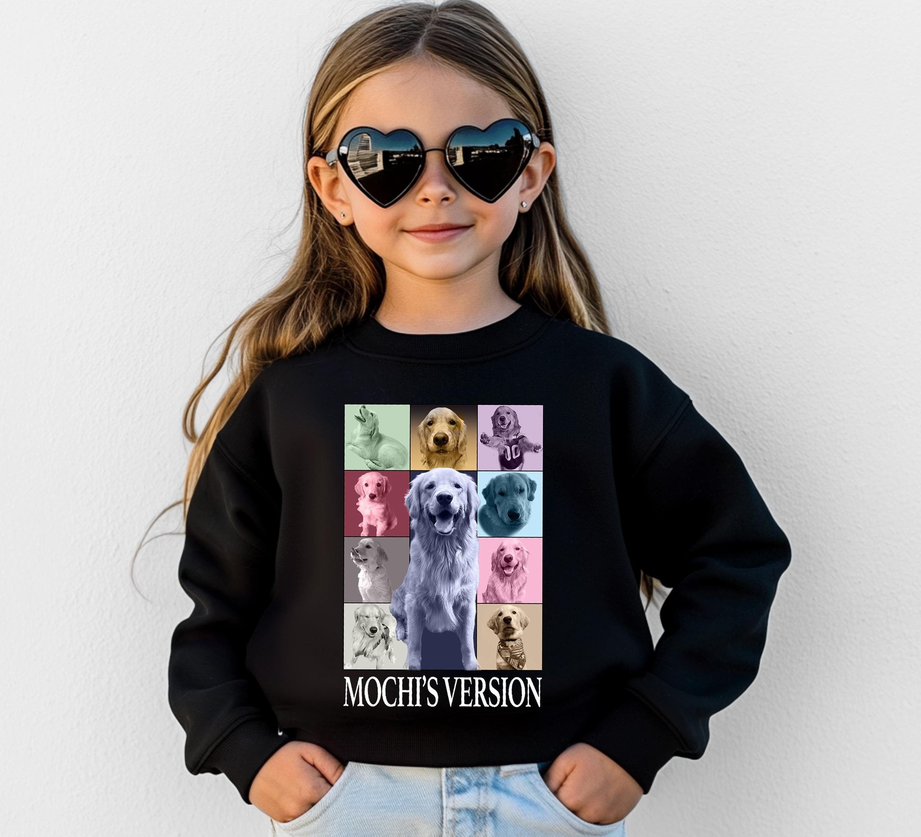 Custom Pet Version Collage Crew Neck, Custom Dog Collage, Youth Sweatshirt,