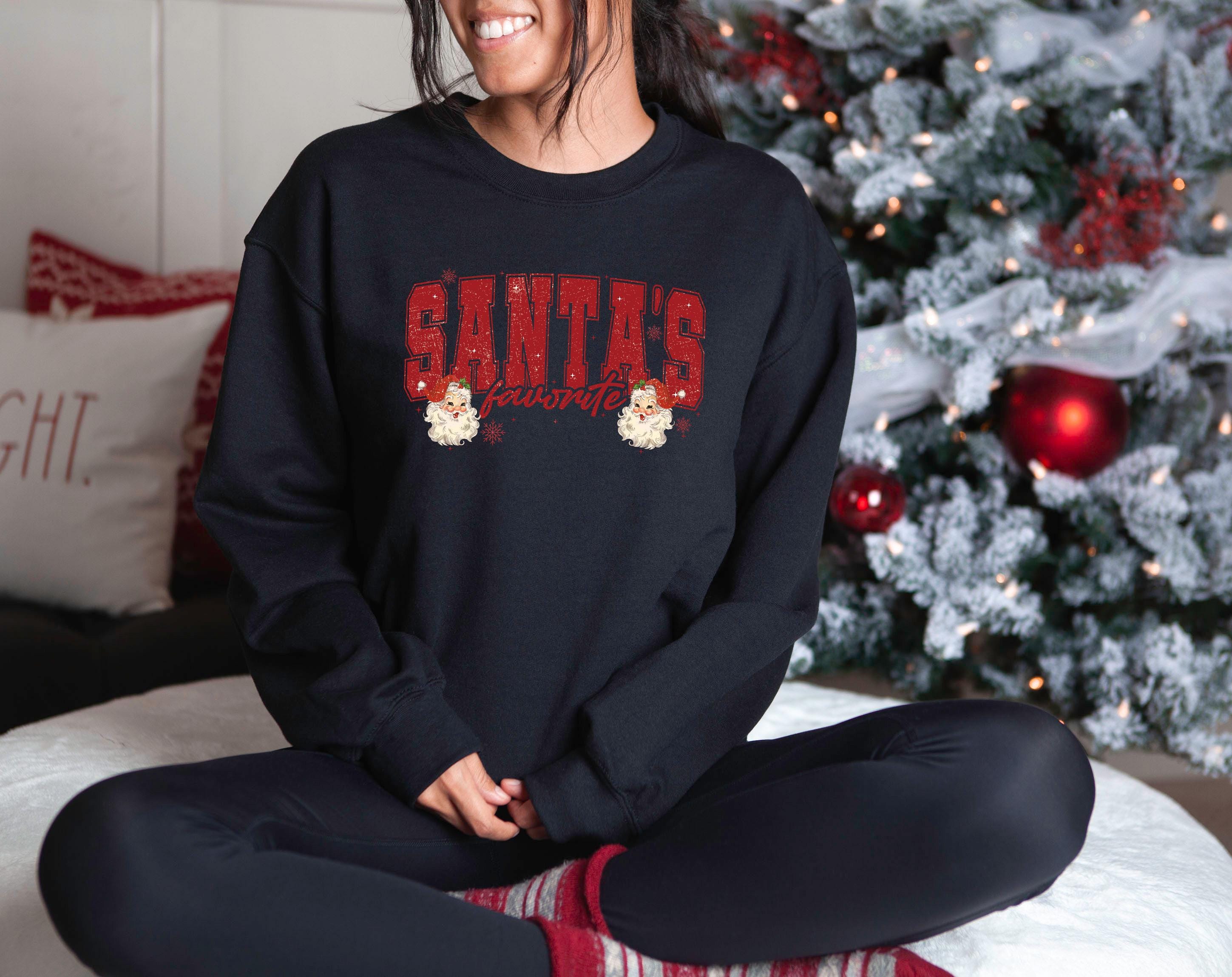 retro Santa's Favorites Christmas Sweater, Cute Christmas Crewneck, Winter Sweatshirt, Xmas Pullover, Holiday Jumper, Vintage Santa Design