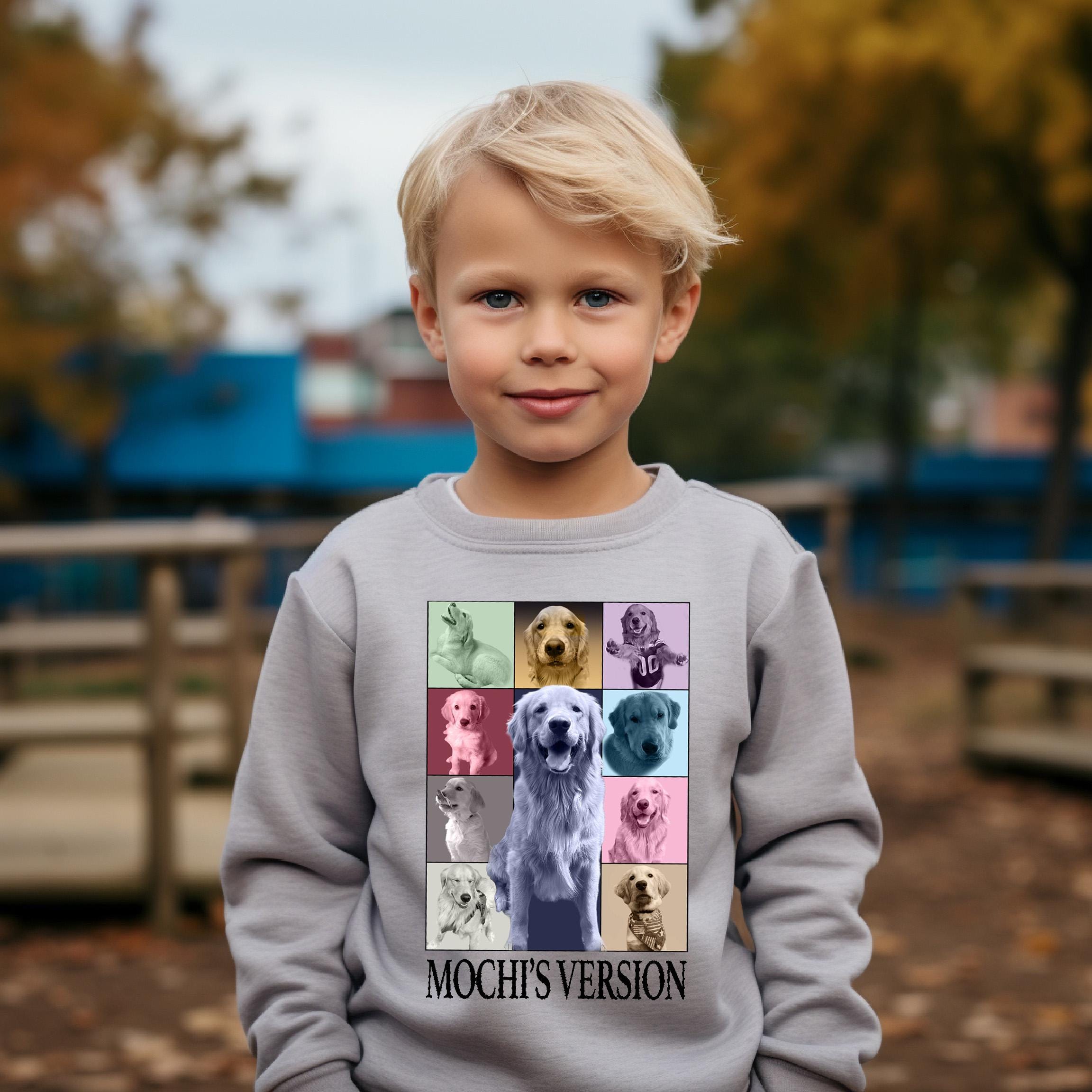 Custom Pet Version Collage Crew Neck, Custom Dog Collage, Youth Sweatshirt,