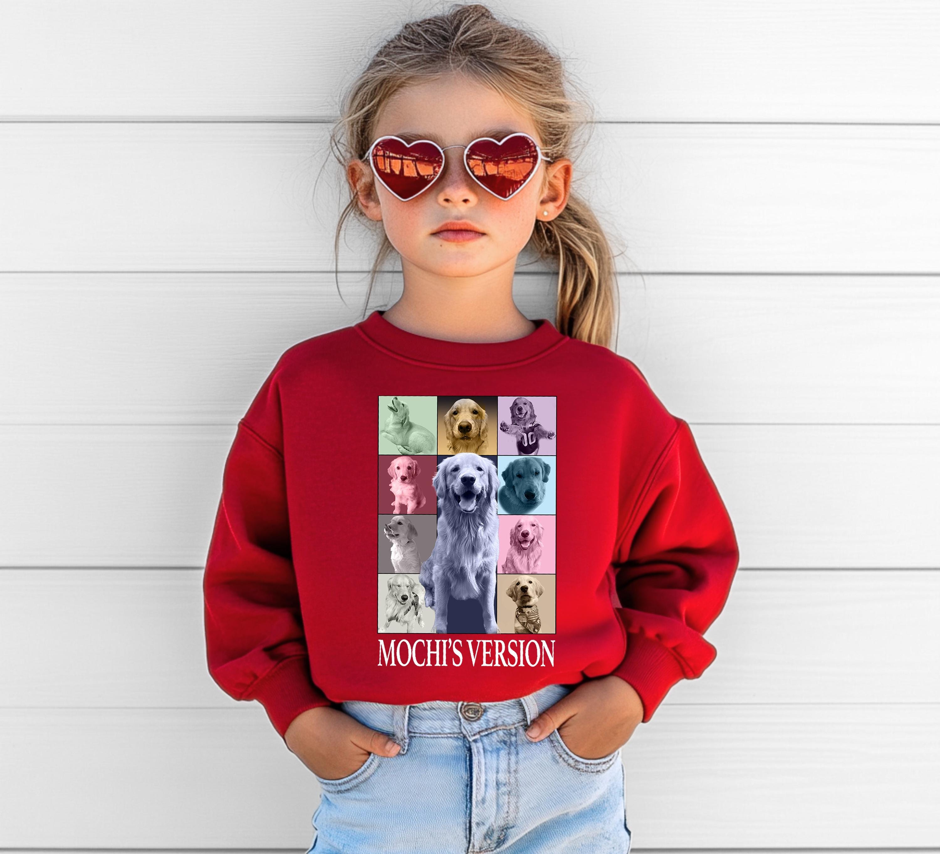 Custom Pet Version Collage Crew Neck, Custom Dog Collage, Youth Sweatshirt,