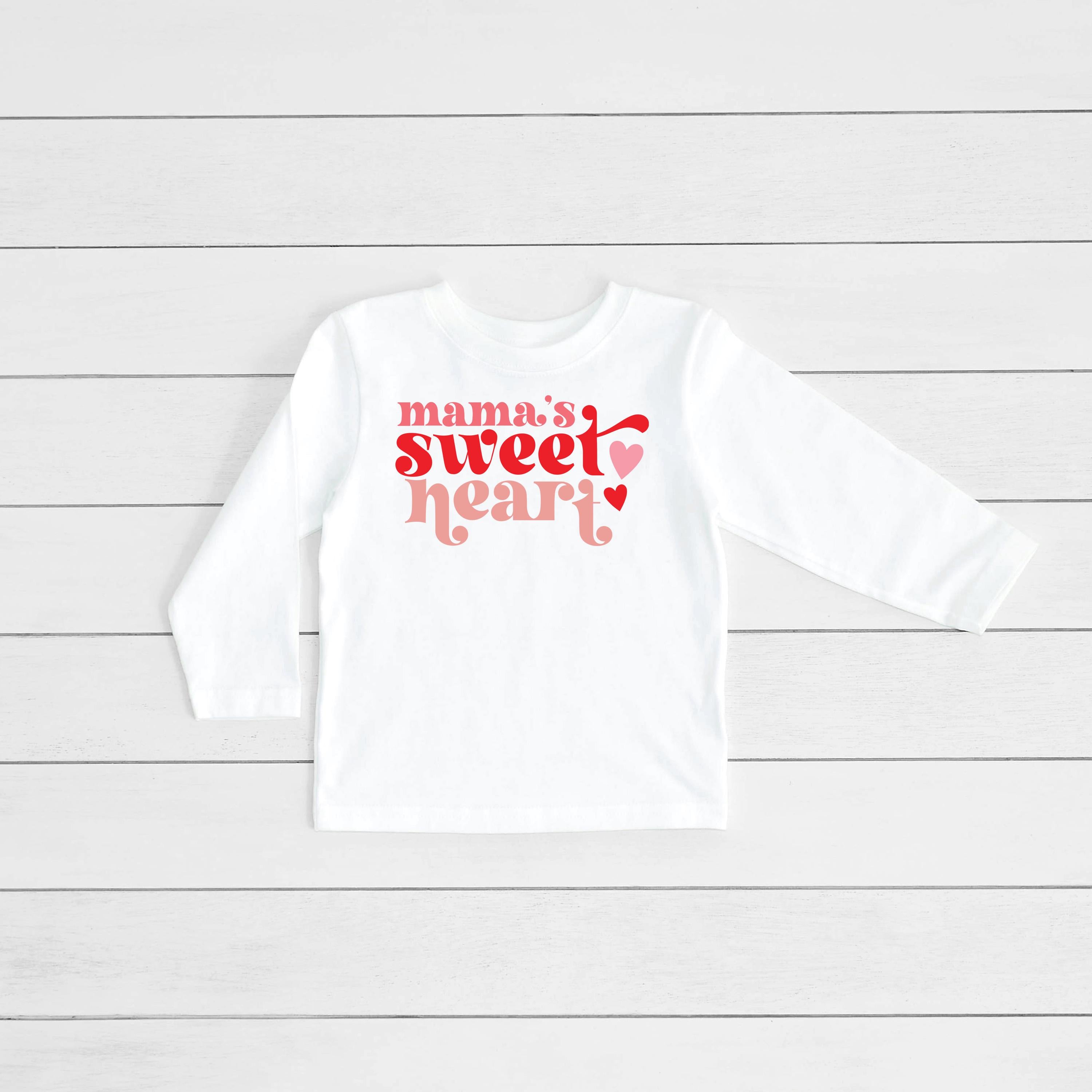 Momma's Sweetheart Youth Valentine's Day Shirt, Toddler Long Sleeve Shirt, Cute Girls Shirt, Youth Heart Tee, Mama Mini Matching Shirts