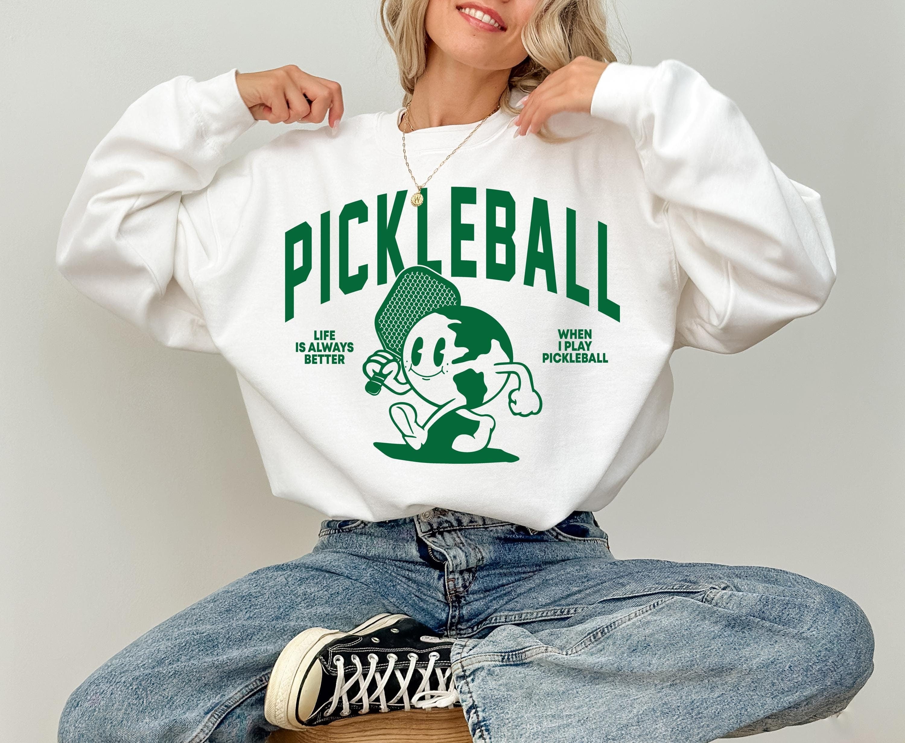 Pickleball Design Crewneck, Vintage Pickleball Crew, Funny Sports Tee, Pickleball Sweatshirt, Pickleball Player, Pickleball Season,Pickler