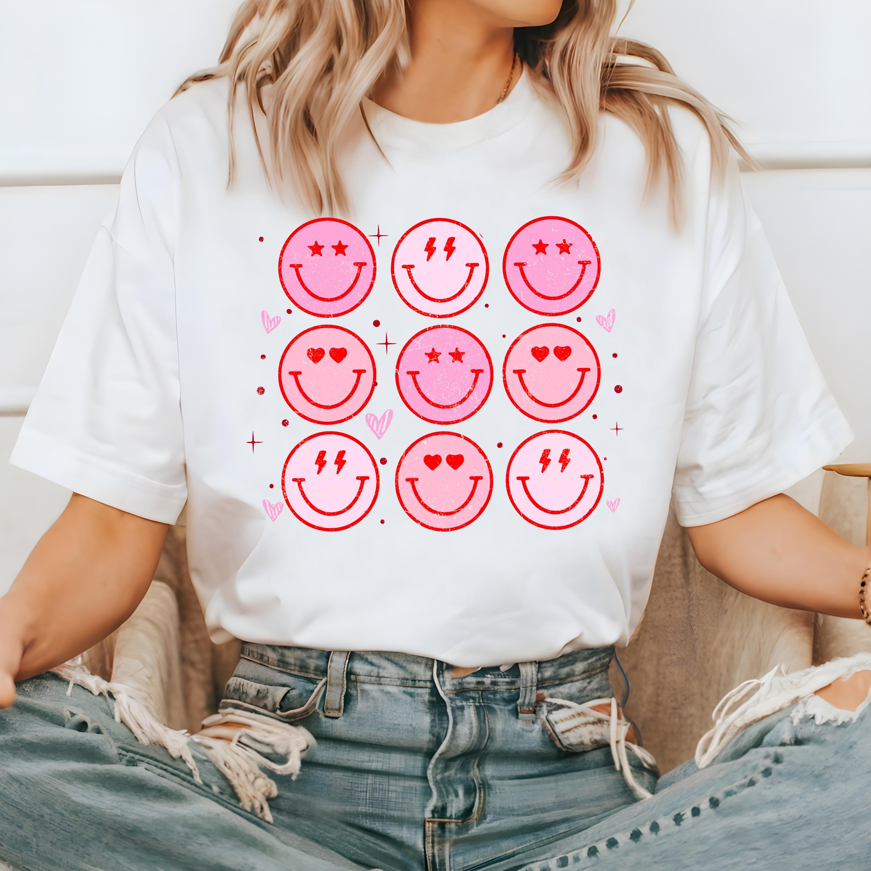 Valentine's Day Smile Comfort Colors Shirt, Cute Pink Valentine Shirt, Valentine's Design, Galentine's Day 2025, Vday Tshirt,