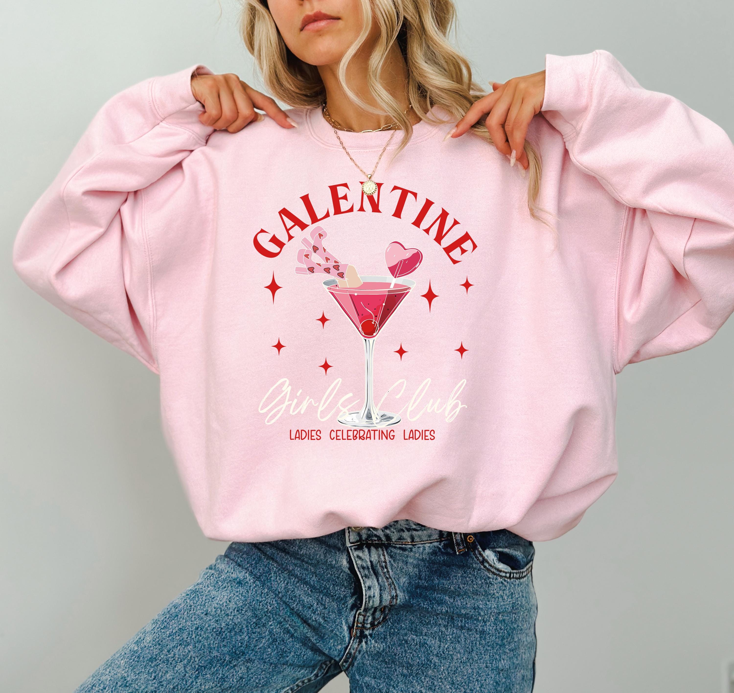 Retro Galentine Girls Club Valentine's Day Crewneck, Retro Valentines Sweatshirt, Valentines Day TShirt, Galentine's Day Sweatshirt, Martini