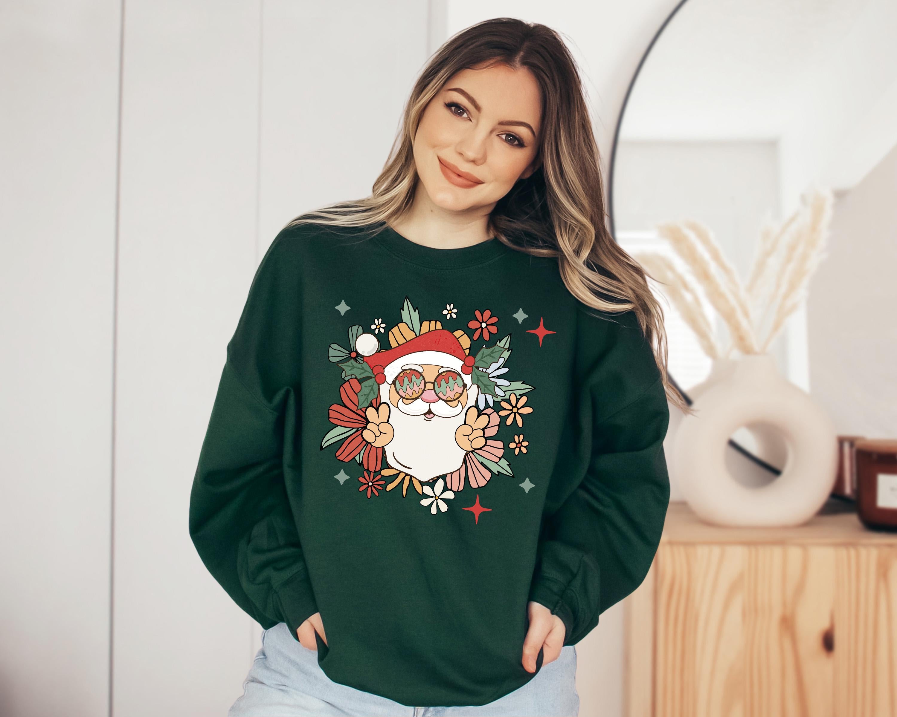 Groovy Santa Christmas Sweater, Funny Christmas Crewneck, Winter Sweatshirt, Cute Holiday Crew, Christmas TShirt, Xmas Design Holiday T