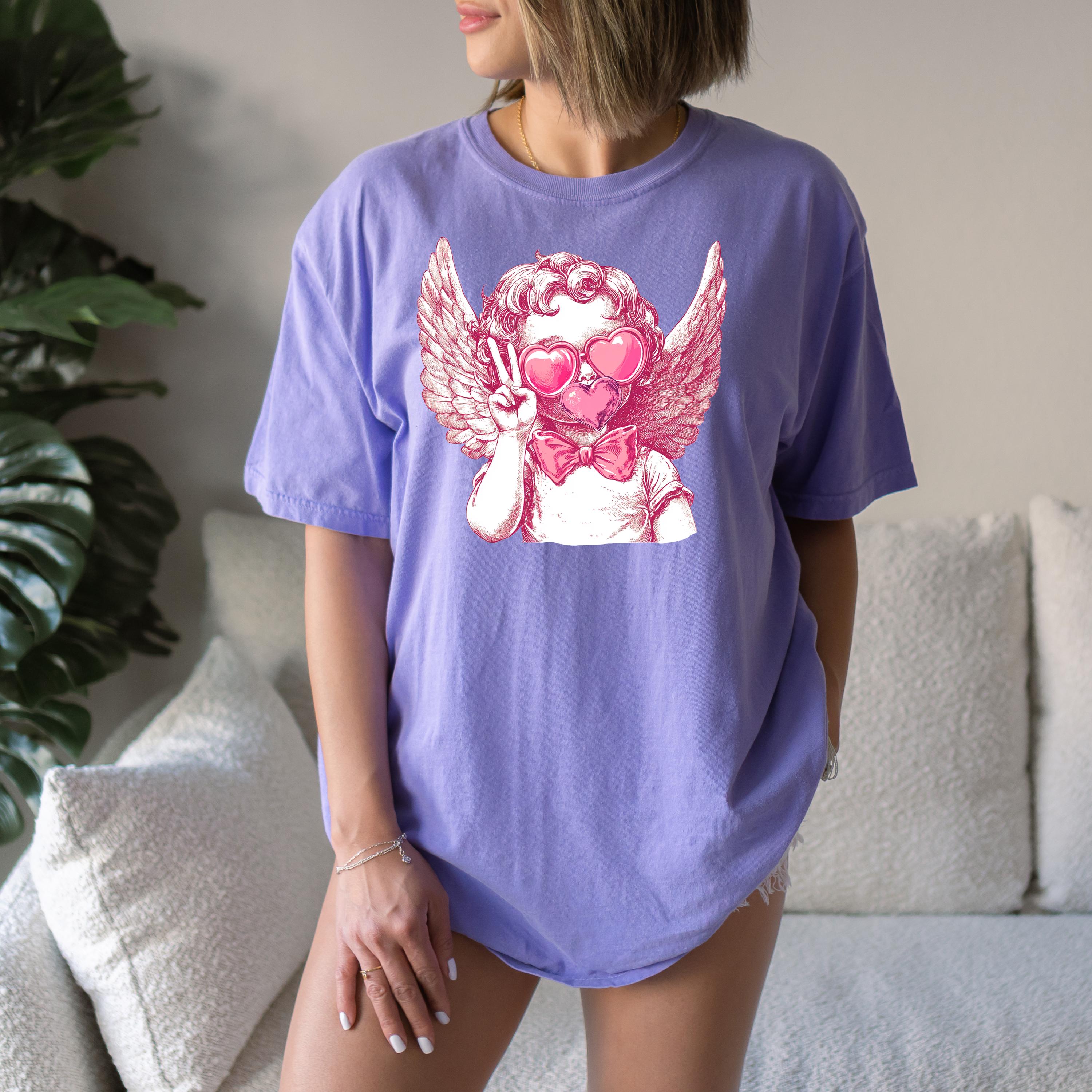 Retro Valentines Day Comfort Colors Shirt, Cute Cupid Love Shirt, Vintage Vday Shirt, Love Shirt, Galentine's Day 2025,