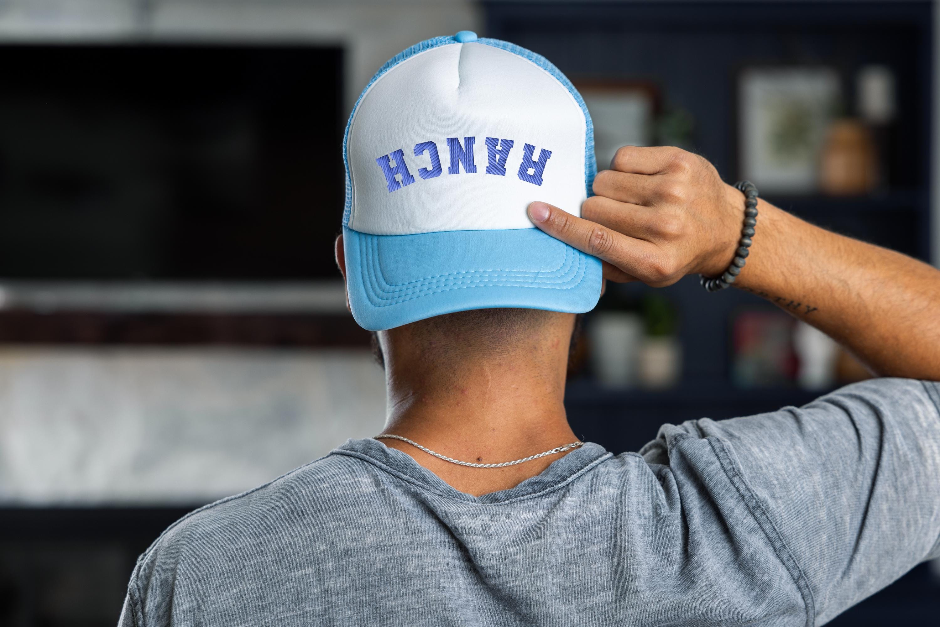 Embroidered Ranch Lover Embroidered Rope Hat, I love Ranch Foam, Funny Condiment Hat, Snapback Adjustable, Mens and Womens, Party Foam Hat