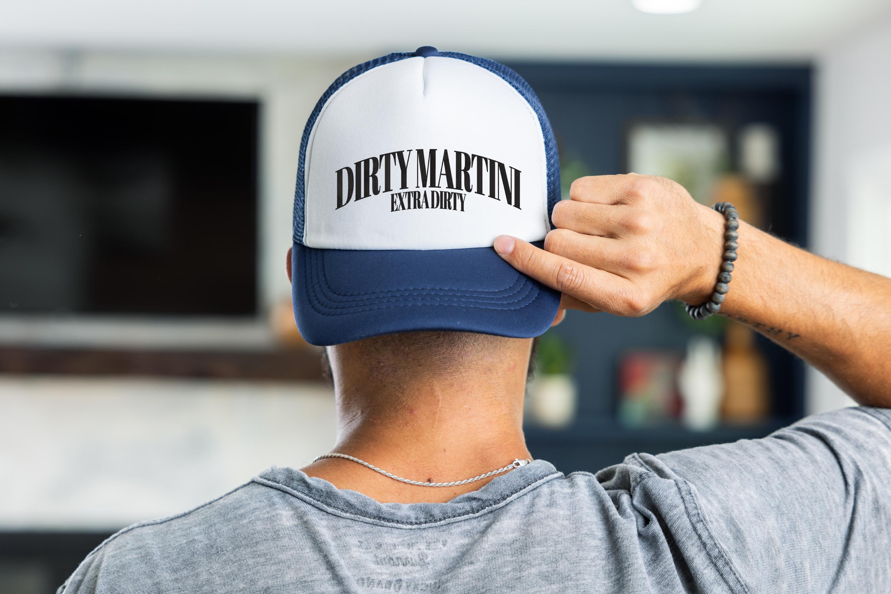 Embroidered Dirty Martini Embroidered Rope Hat, Extra dirty Foam, Martini Lover Hat, Snapback Adjustable, Mens and Womens, Party Foam Hat