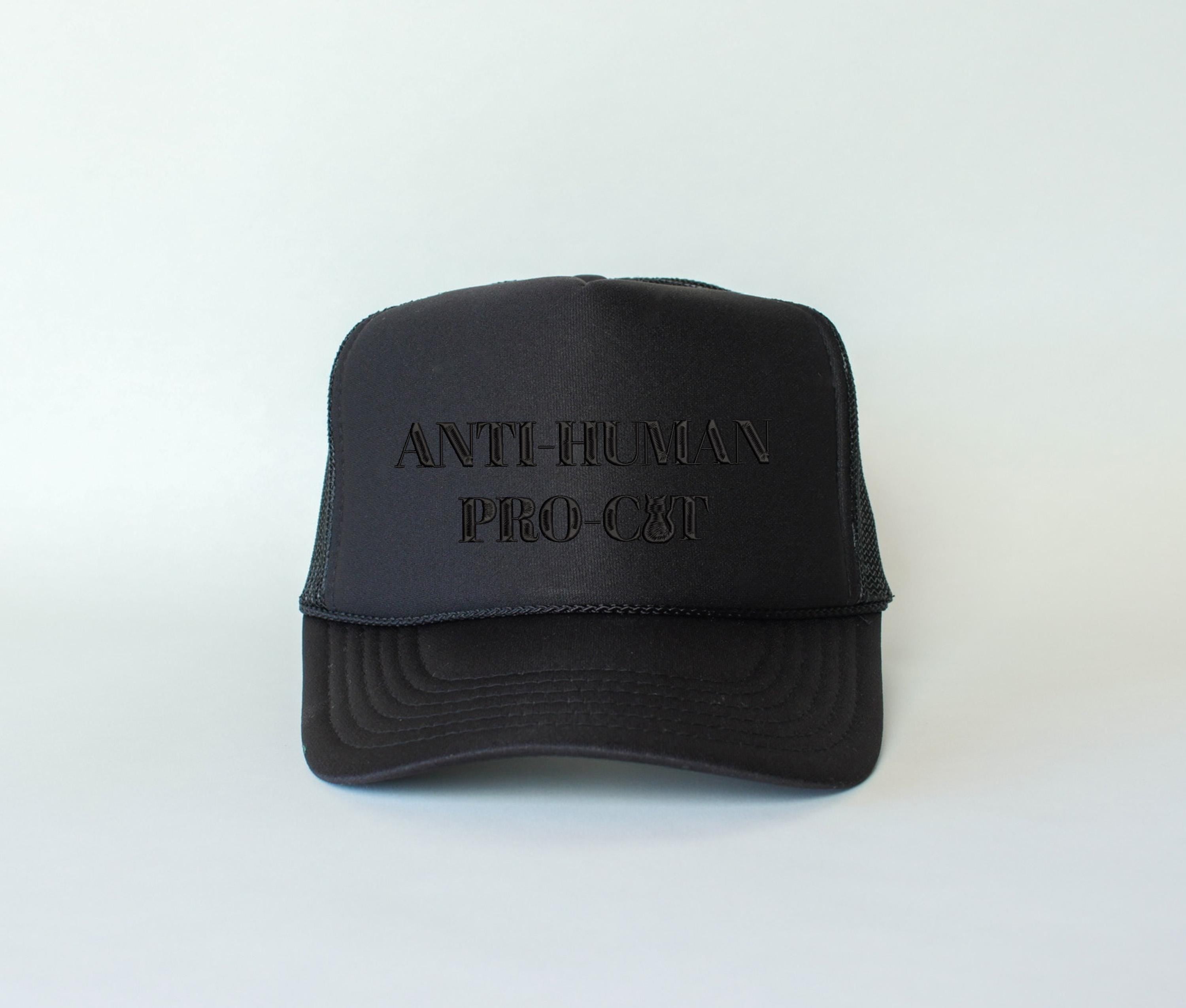Embroidered Anti Human Pro Cat Rope Hat, Cat Lover Foam, Pro Cat Hat, Snapback Adjustable, Mens and Womens, Party Foam Hat