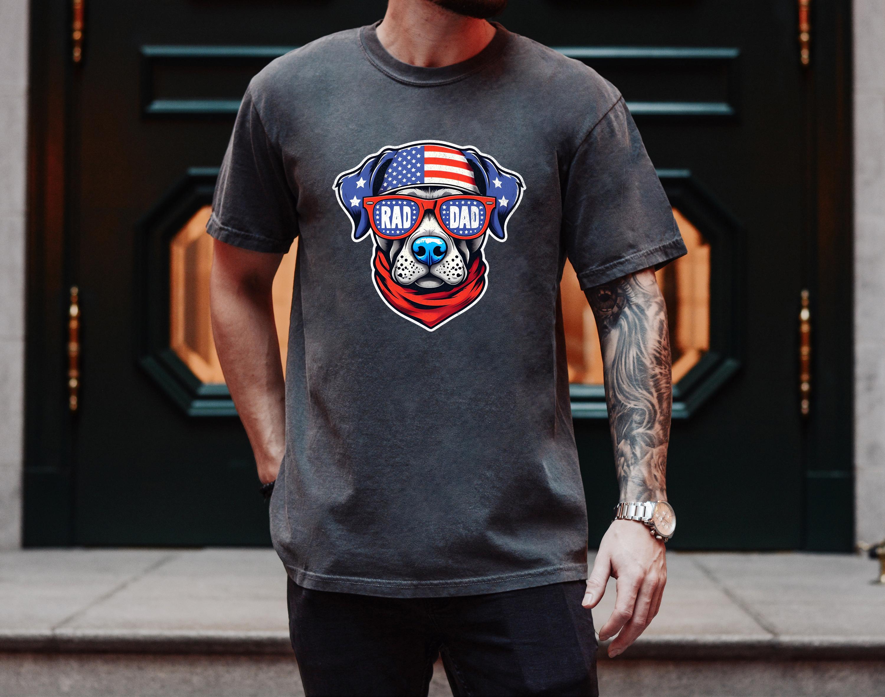 4th of July Rad Dad Father's Day Shirt, Comfort Colors Father's Day T Shirt, Gift For Dad, Father's Day 2025, Fourth of July Dad Design
