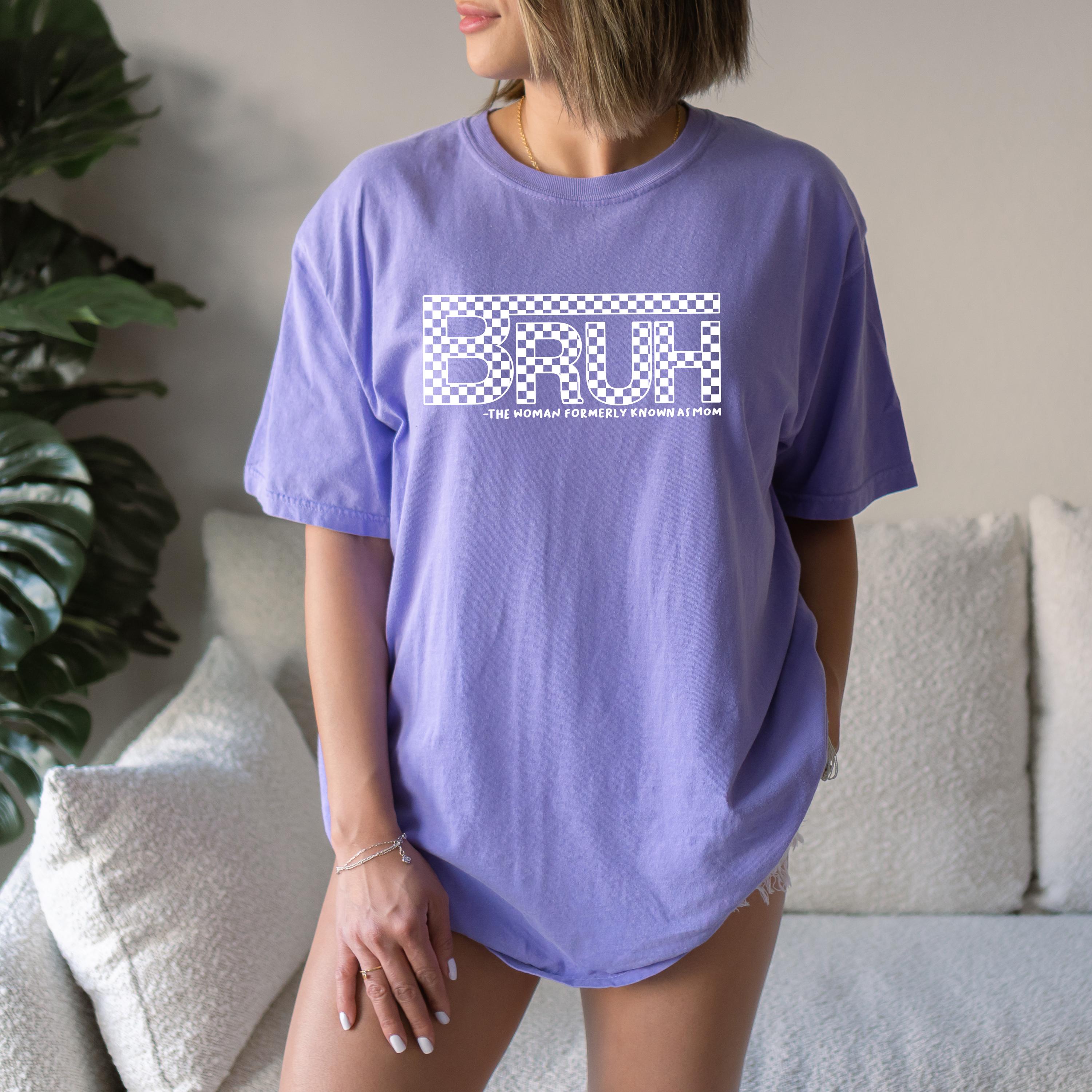 Bruh Formerly Known as Mom Comfort Colors Tshirt, First Mother's Day T-Shirt, Gift for Mothers Day Gift, Funny Checkered Momma T