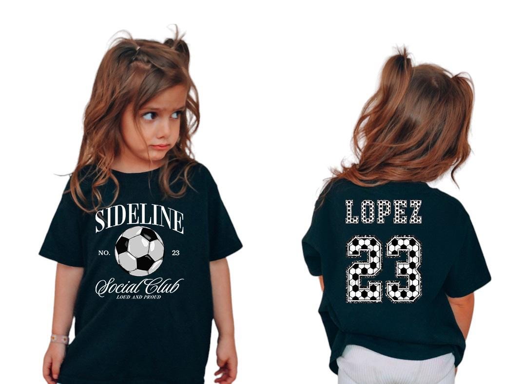 Custom Soccer Toddler Shirt, Side Line Social Club T Shirt, Custom Name and Number T