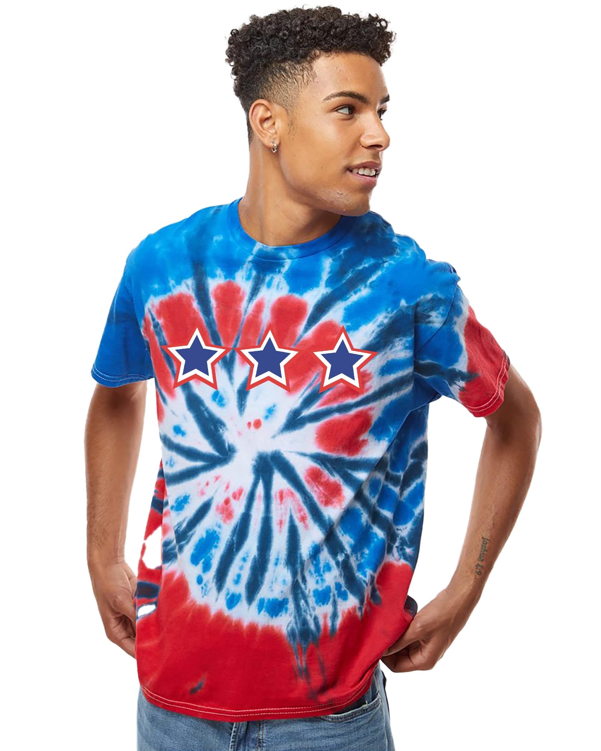 Stars and Stripes Red White Blue Tie Dye Colortone T-shirt, America Shirt, Fourth Shirt, Unisex 4th of July Patriotic T, Independence Day