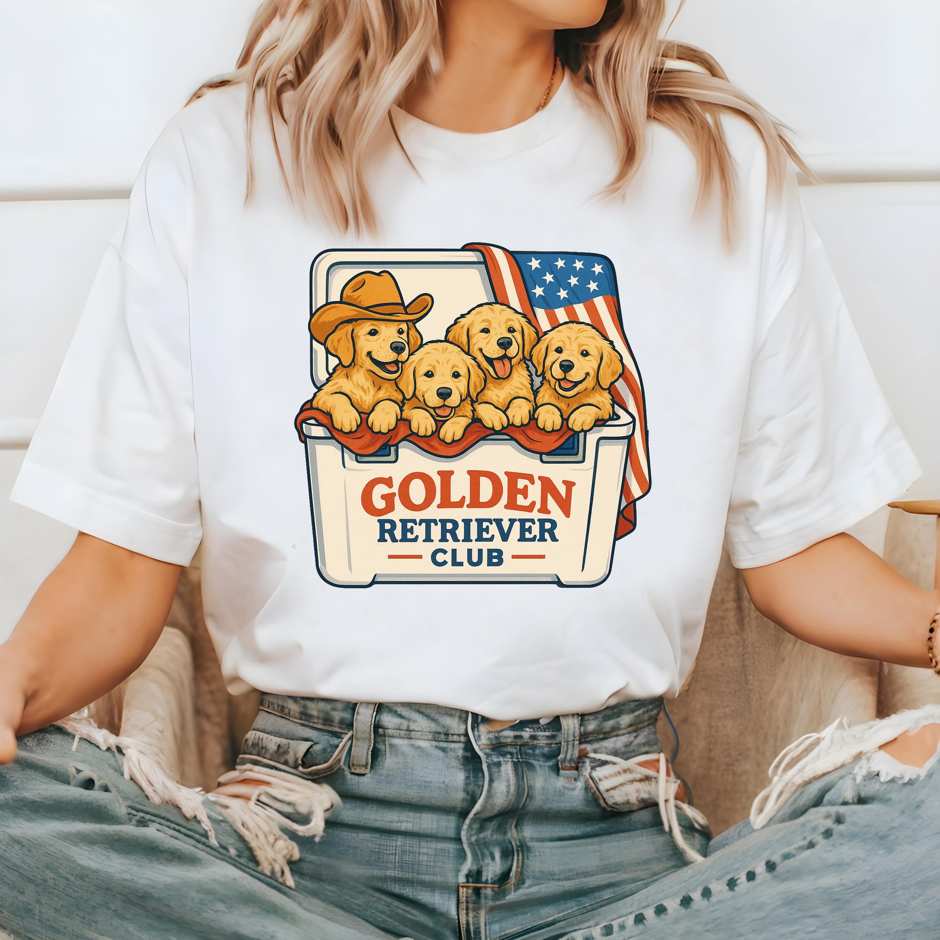 Retro Golden Retriever Club Comfort Colors Shirt Fourth of July T Cute fourth Shirt Unisex 4th of July Patriotic Shirt Independence Day