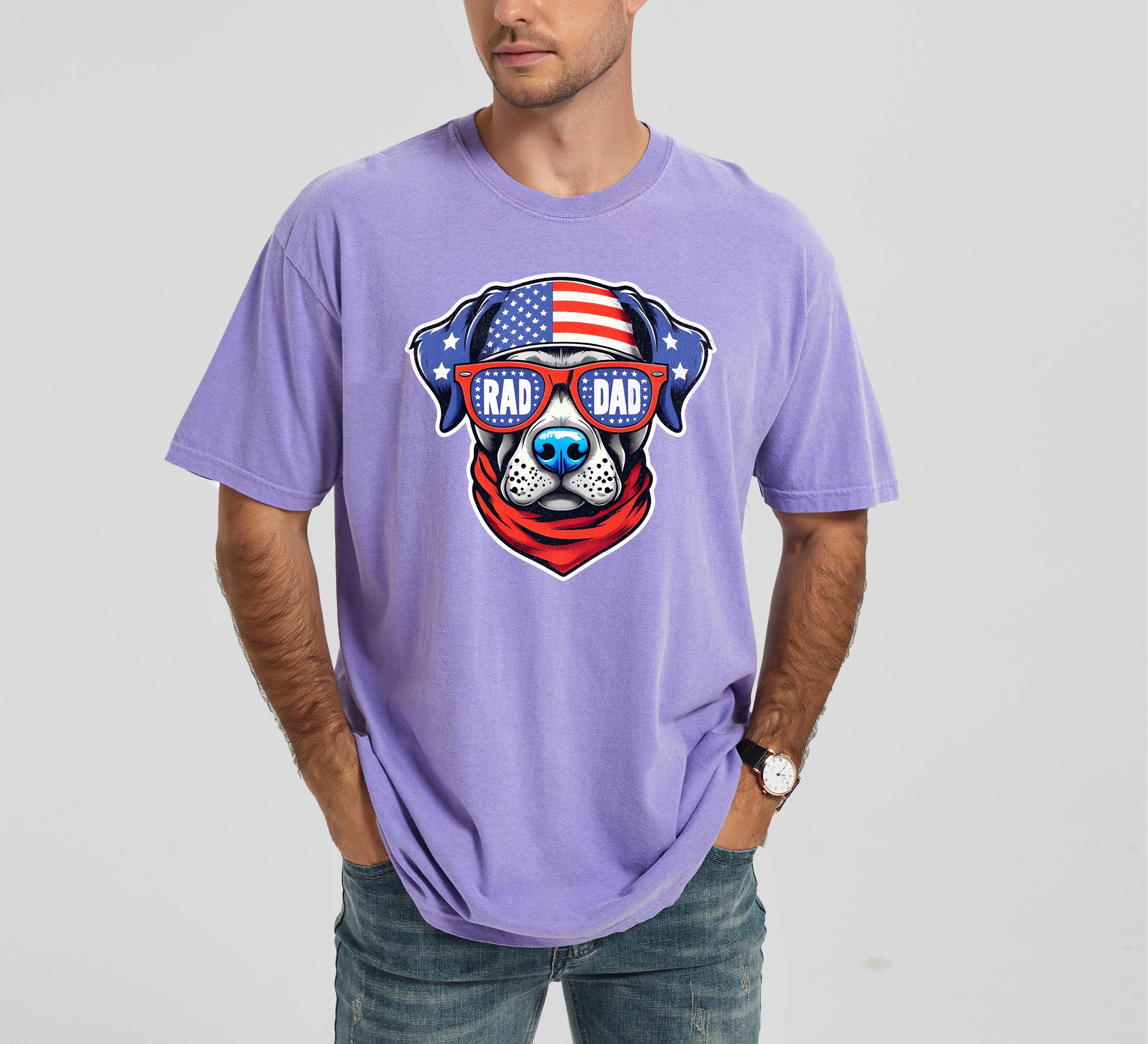 4th of July Rad Dad Father's Day Shirt, Comfort Colors Father's Day T Shirt, Gift For Dad, Father's Day 2025, Fourth of July Dad Design