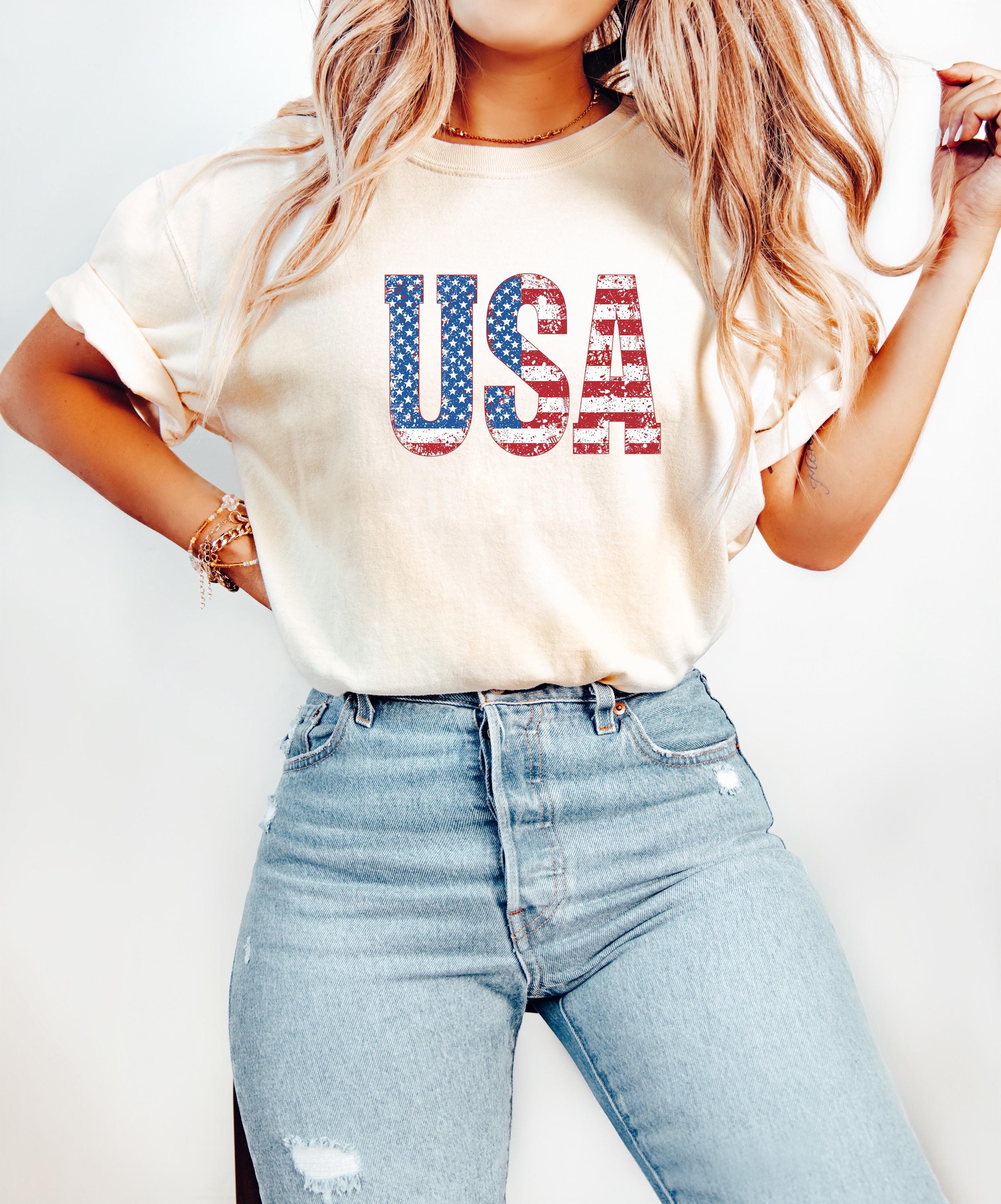 Retro USA Distressed Comfort Colors Tshirt, 4th of July tee, Retro fourth shirt, Unisex July 4th T, American Flag Shirt, Independence Day