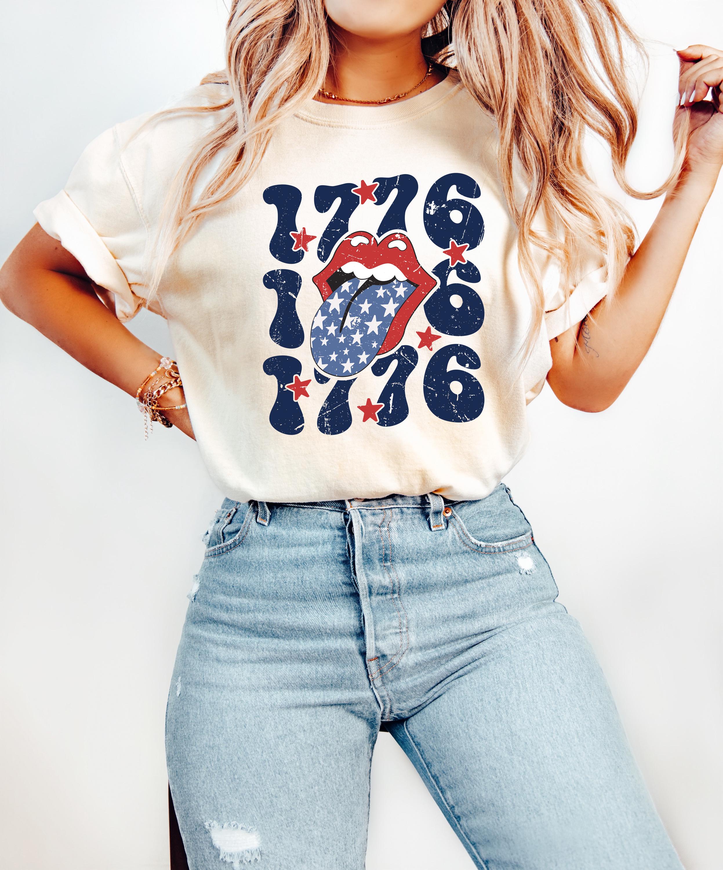 Retro 1776 Distressed Comfort Colors Tshirt, 4th of July tee, Retro fourth shirt, Unisex July 4th T, American Flag Shirt, Independence Day