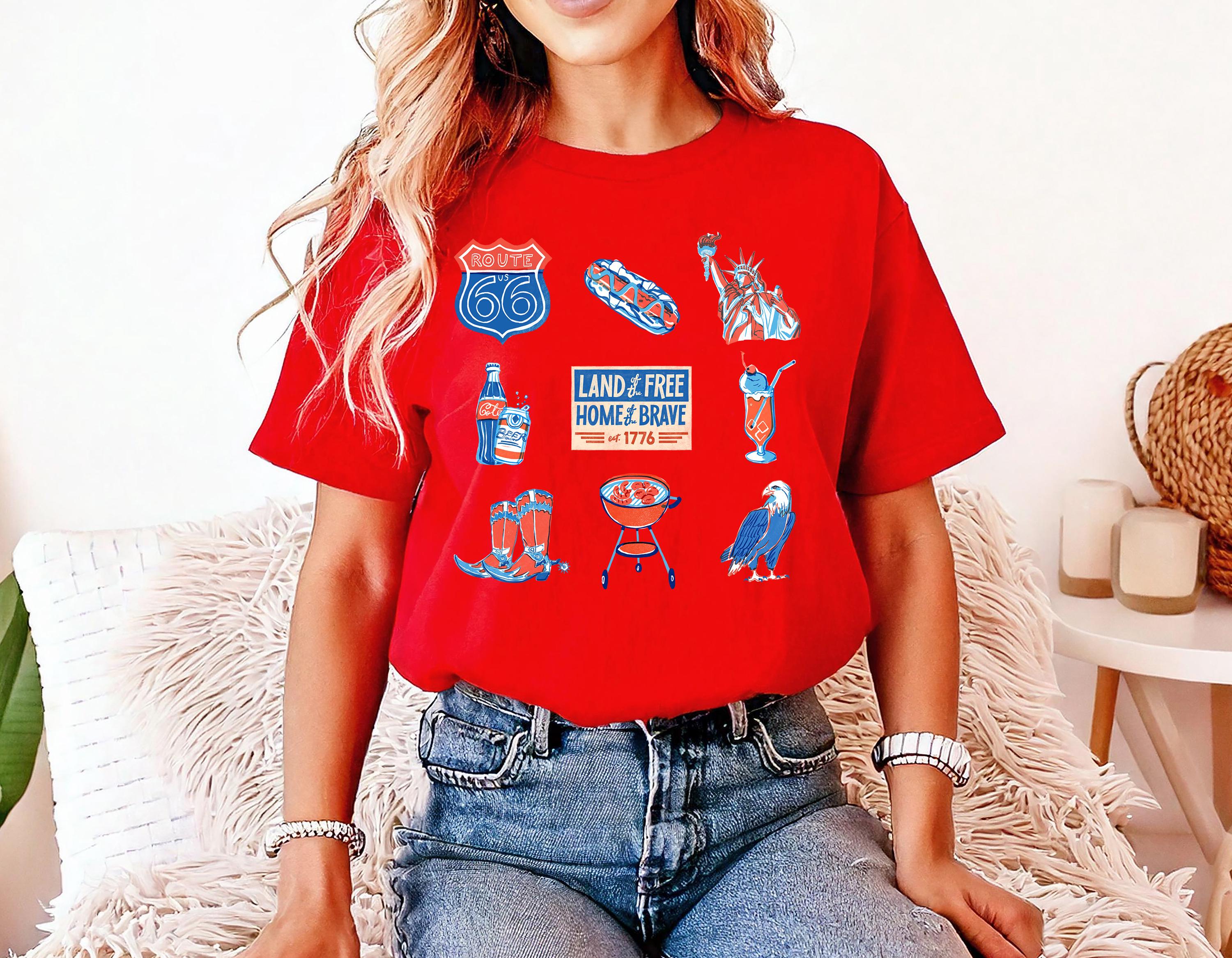 Lady Liberty, Hot Dog, Comfort Colors Tshirt, 4th of July tee, Retro fourth shirt, Unisex July 4th T, American Flag Shirt, Independence Day