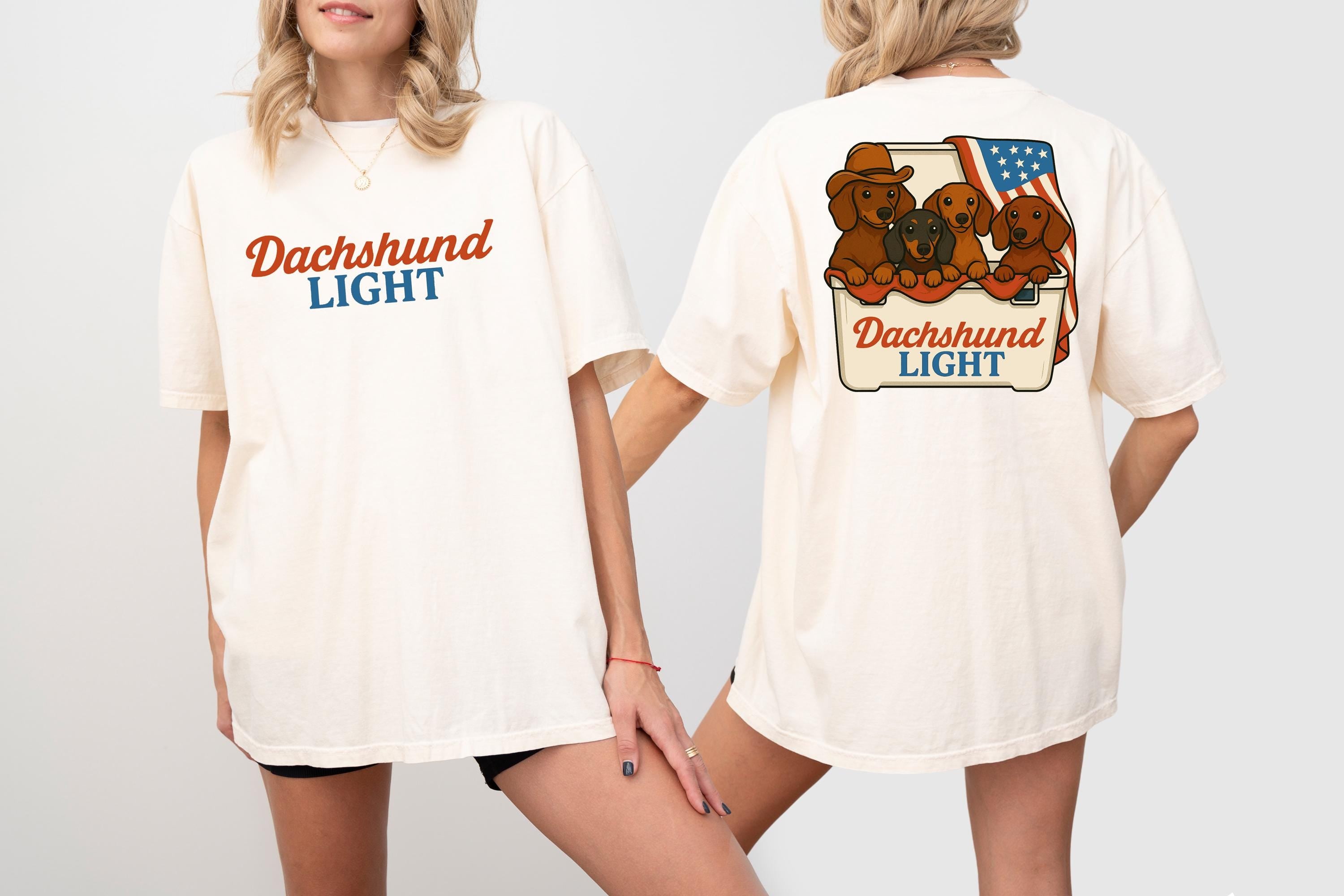 Retro Dachshund Light Comfort Colors shirt, 4th of July tee, Retro American Weiner Dog shirt, Unisex 4th of July shirt, Independence Tee