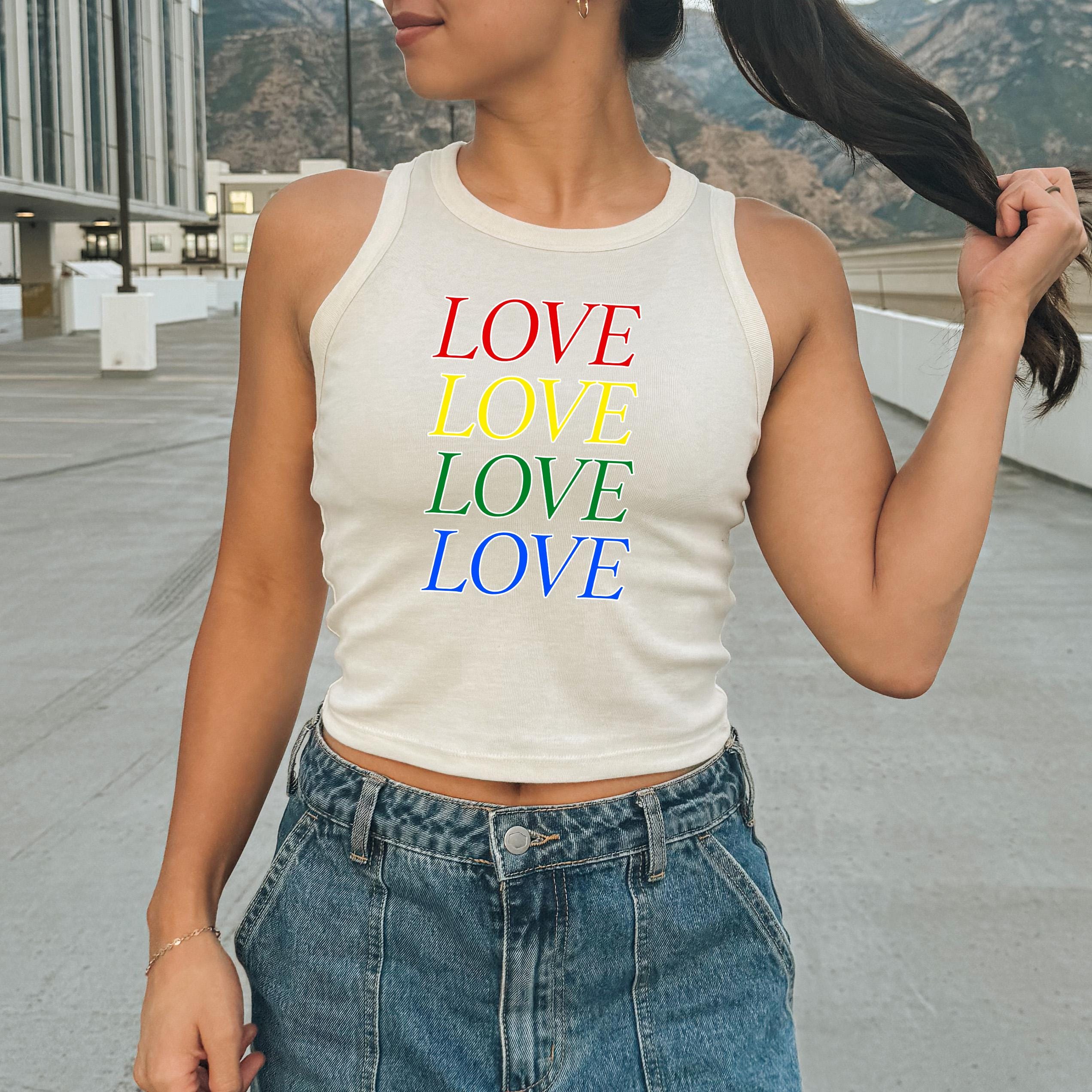 Rainbow Love Pride Tank, Pride Month Tank Top, Bella Canvas 1019 Tank,