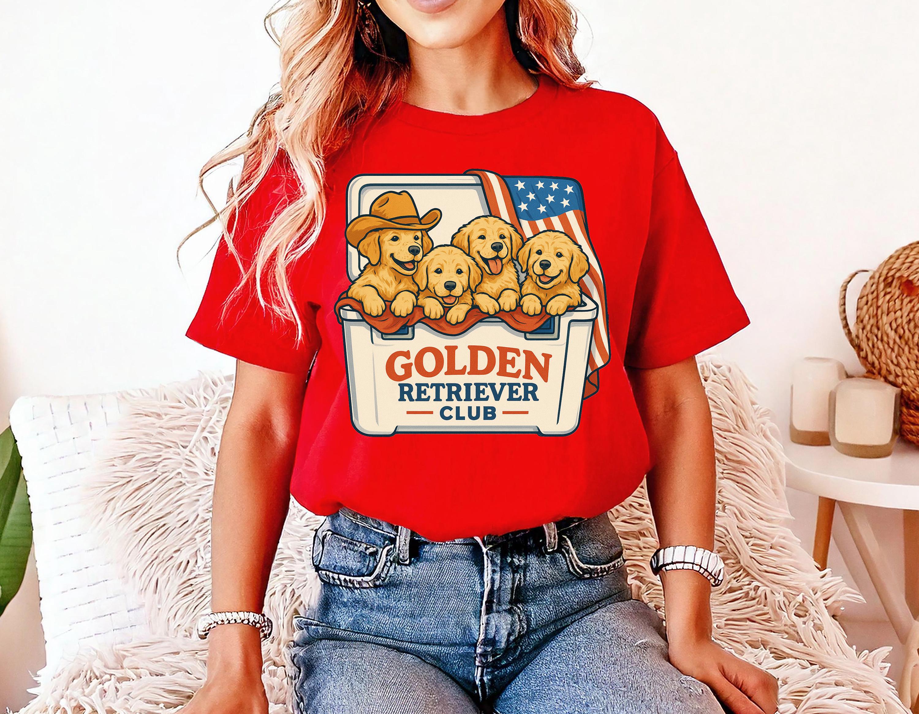 Retro Golden Retriever Club Comfort Colors Shirt Fourth of July T Cute fourth Shirt Unisex 4th of July Patriotic Shirt Independence Day
