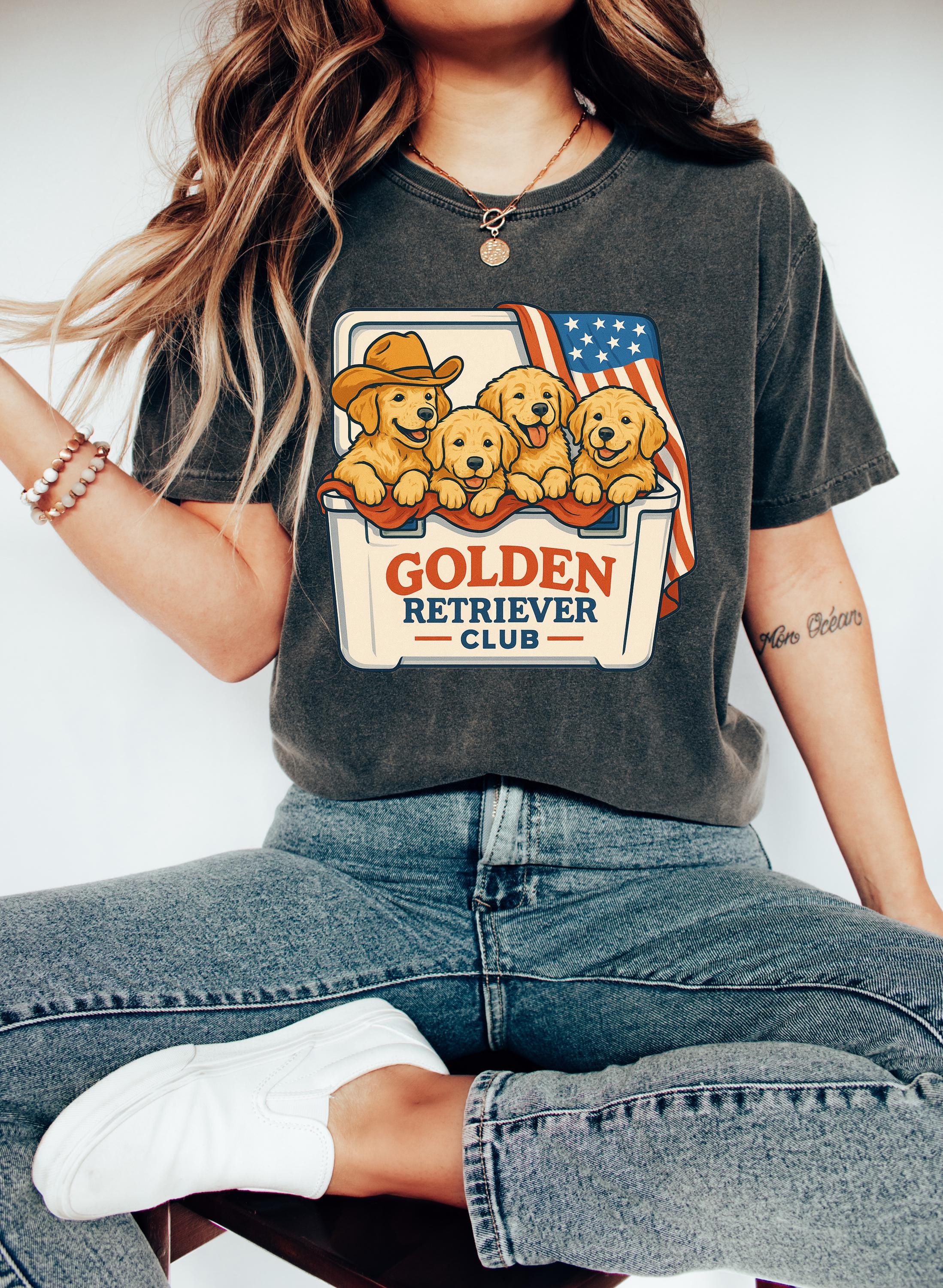 Retro Golden Retriever Club Comfort Colors Shirt Fourth of July T Cute fourth Shirt Unisex 4th of July Patriotic Shirt Independence Day