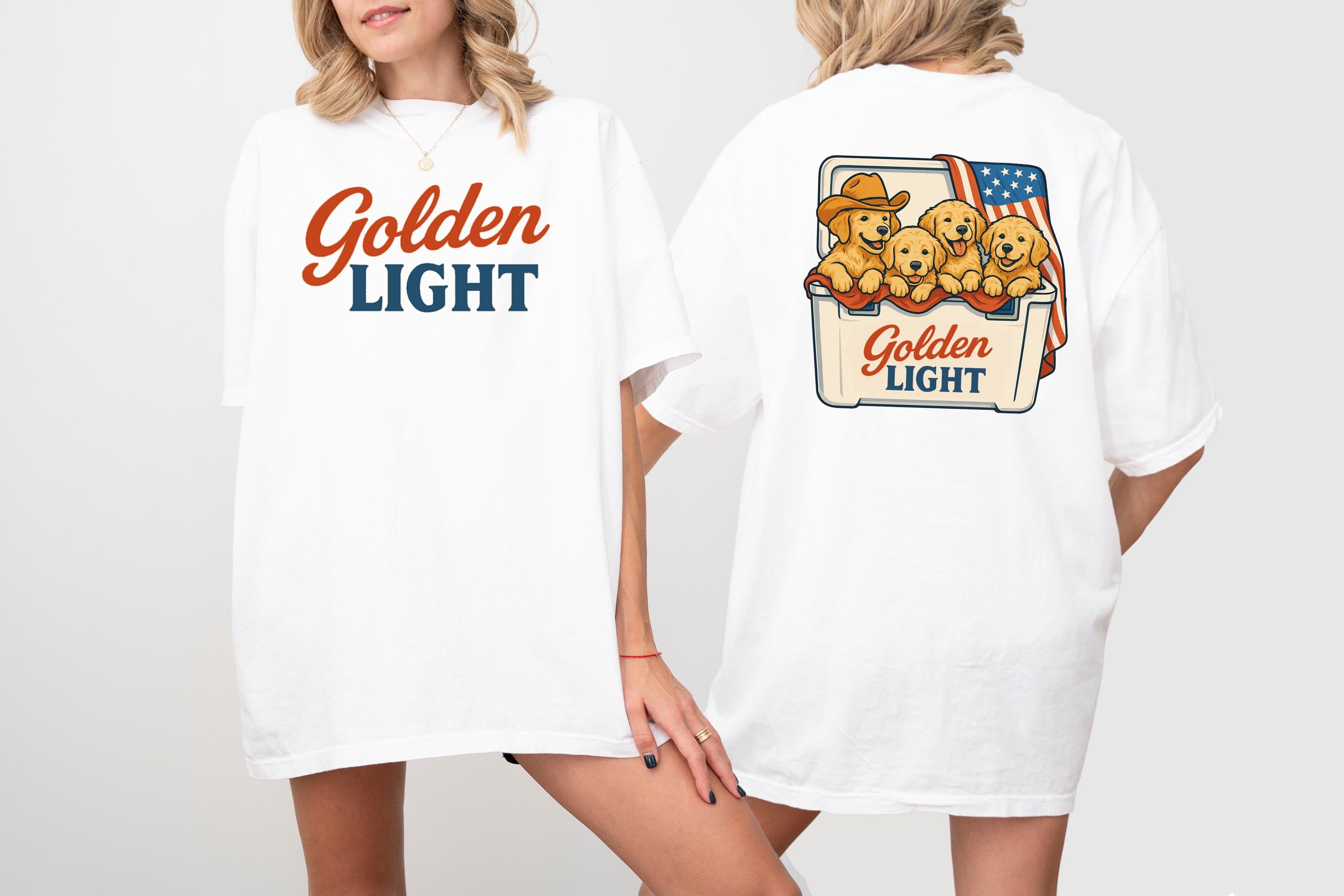 Retro Golden Light Comfort Colors shirt, 4th of July tee, Retro American Golden Retriever shirt, Unisex 4th of July shirt, Independence Tee