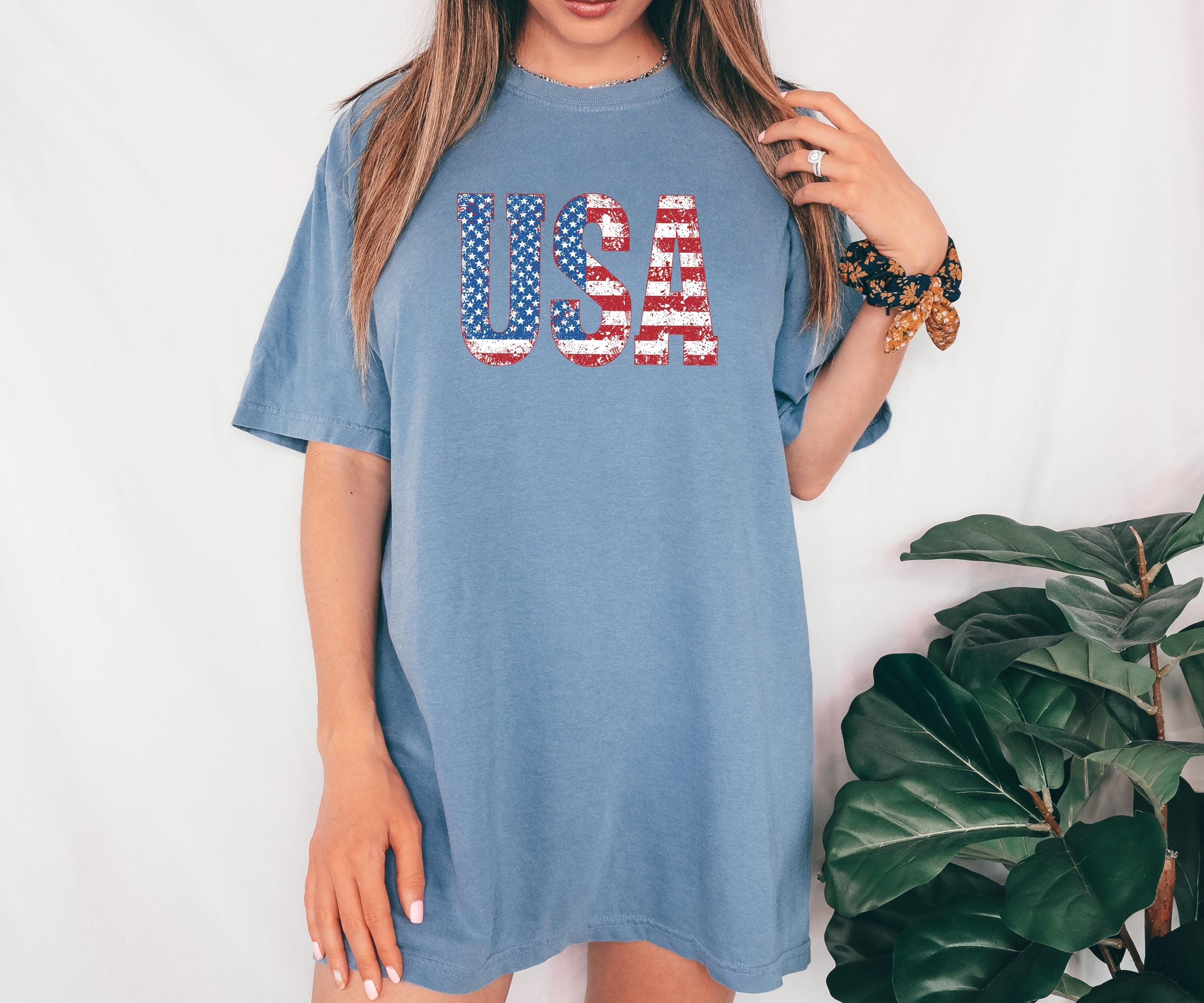 Retro USA Distressed Comfort Colors Tshirt, 4th of July tee, Retro fourth shirt, Unisex July 4th T, American Flag Shirt, Independence Day
