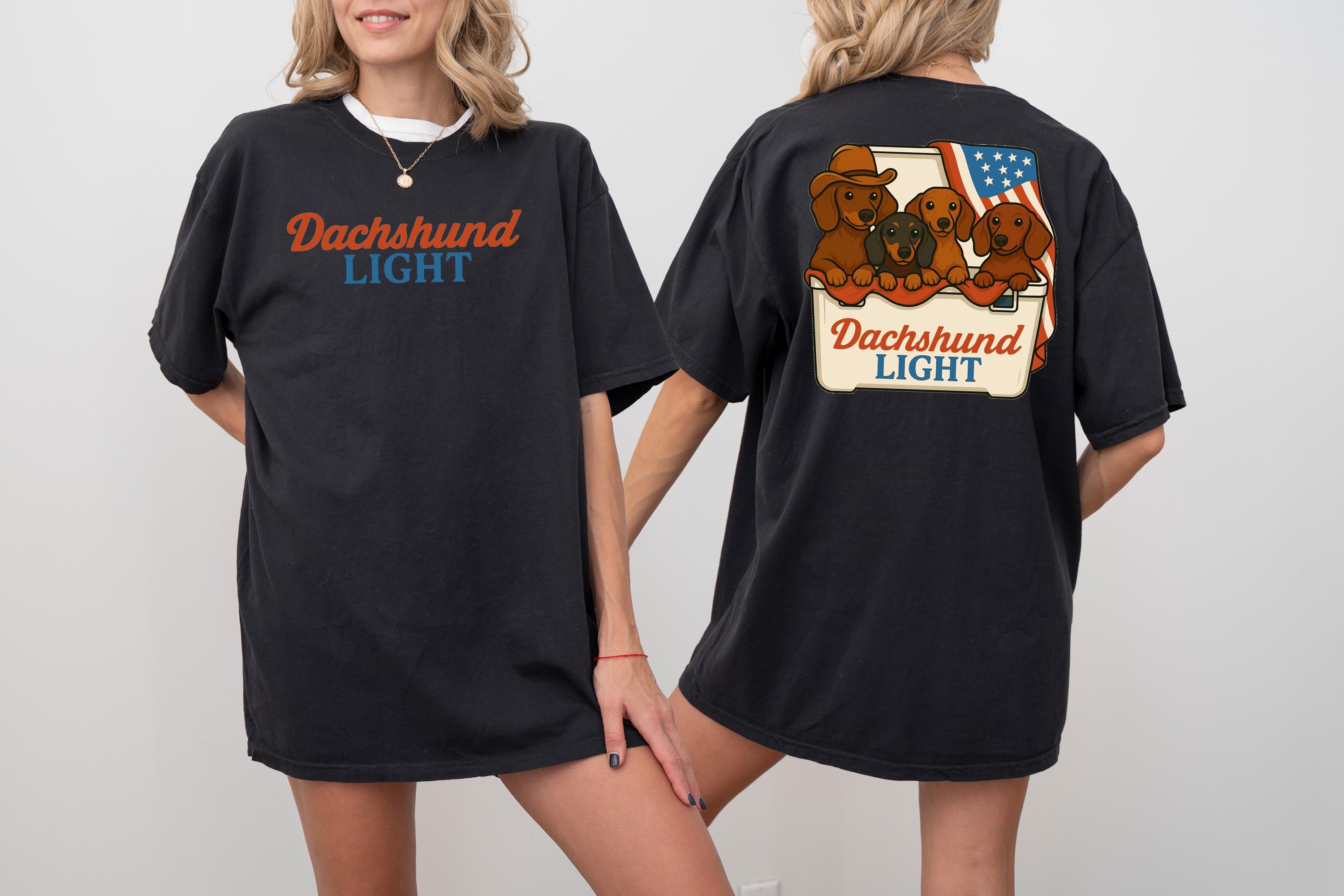 Retro Dachshund Light Comfort Colors shirt, 4th of July tee, Retro American Weiner Dog shirt, Unisex 4th of July shirt, Independence Tee