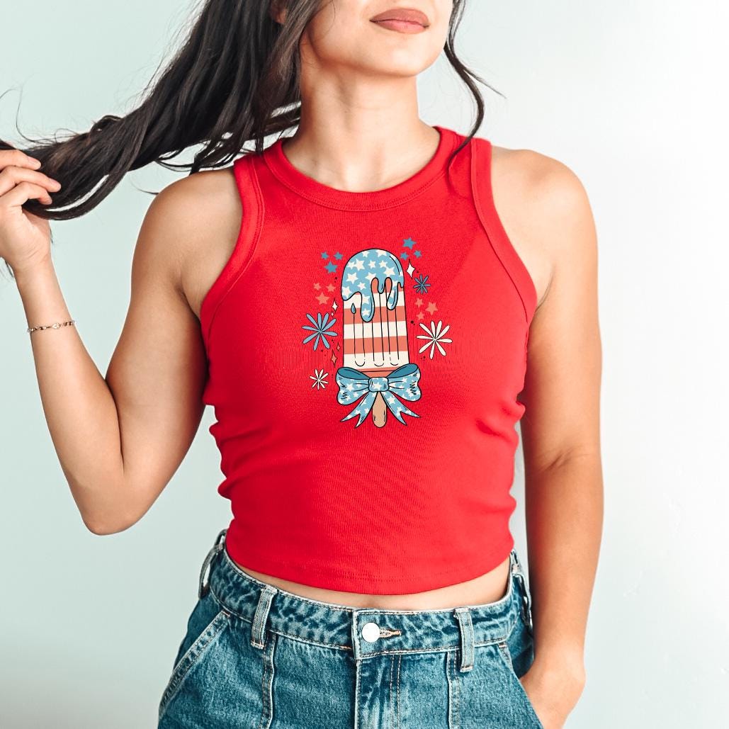 Summer Red White Blue Popsicle Tank, 4th of July Stars And Stripes T, July Fourth Shirt, Independence Day Shirt, American Flag 1019 Tank Top