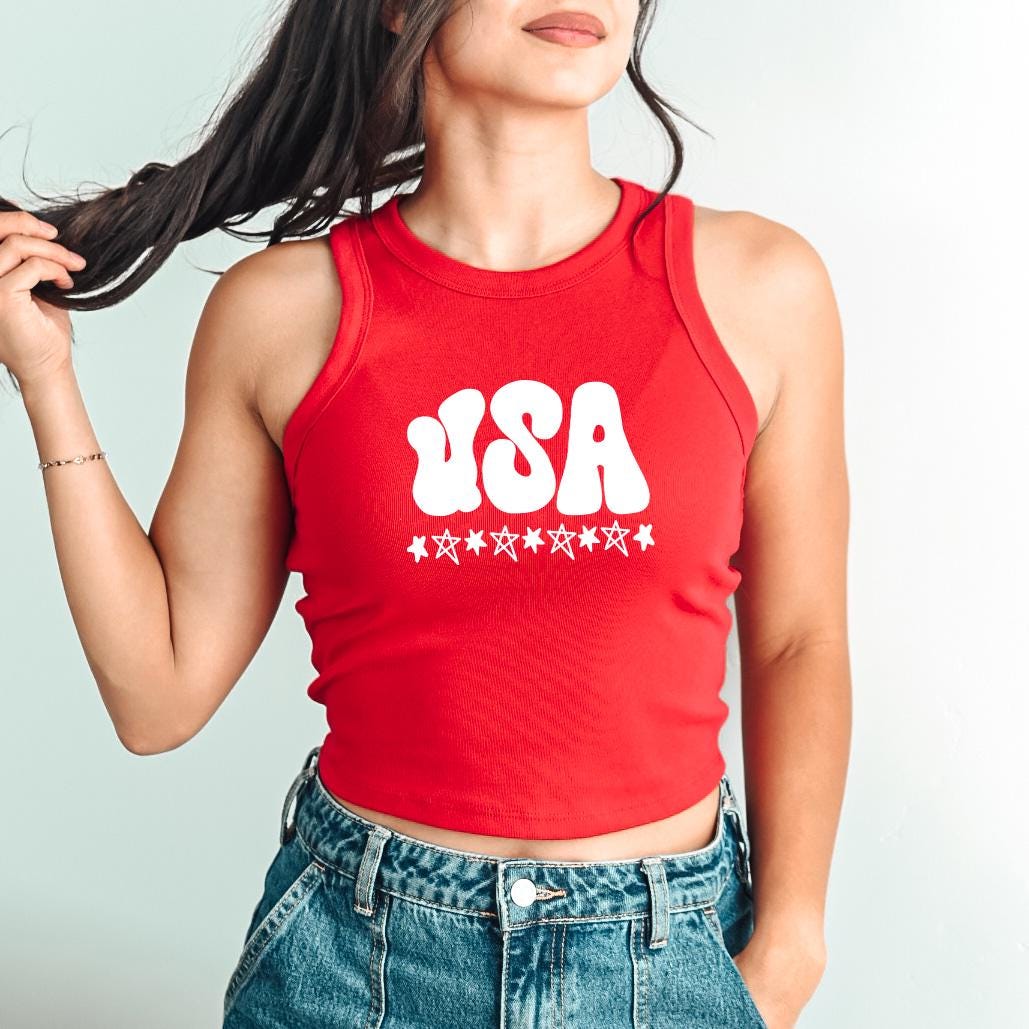 USA Stars Tank, 4th of July Red White Blue Stars And Stripes T, July Fourth Shirt, Independence Day Shirt, American Flag 1019 Tank Top
