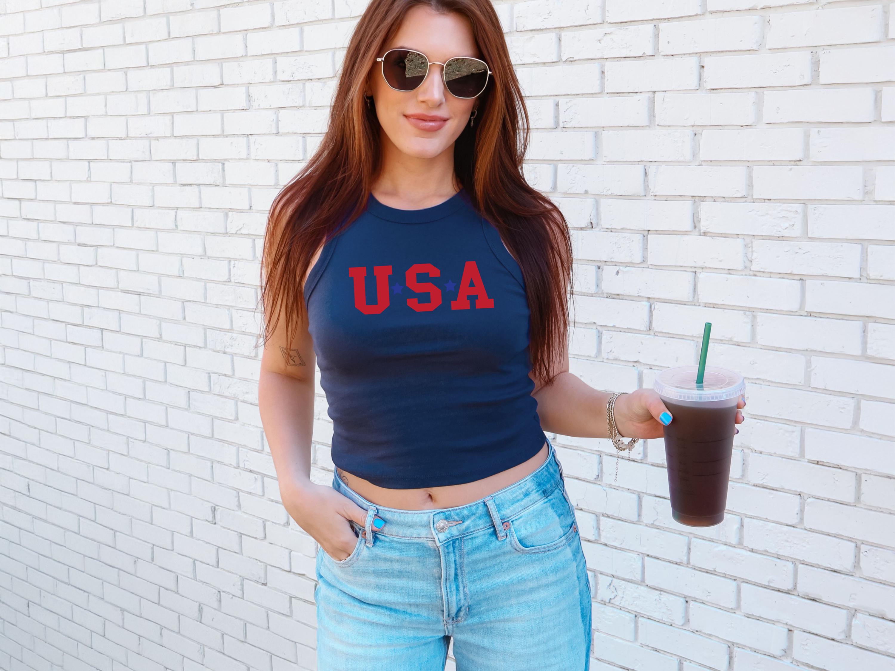 USA Red White Blue Stars Tank, 4th of July Stars And Stripes T, July Fourth Shirt, Independence Day Shirt, American Flag 1019 Tank Top