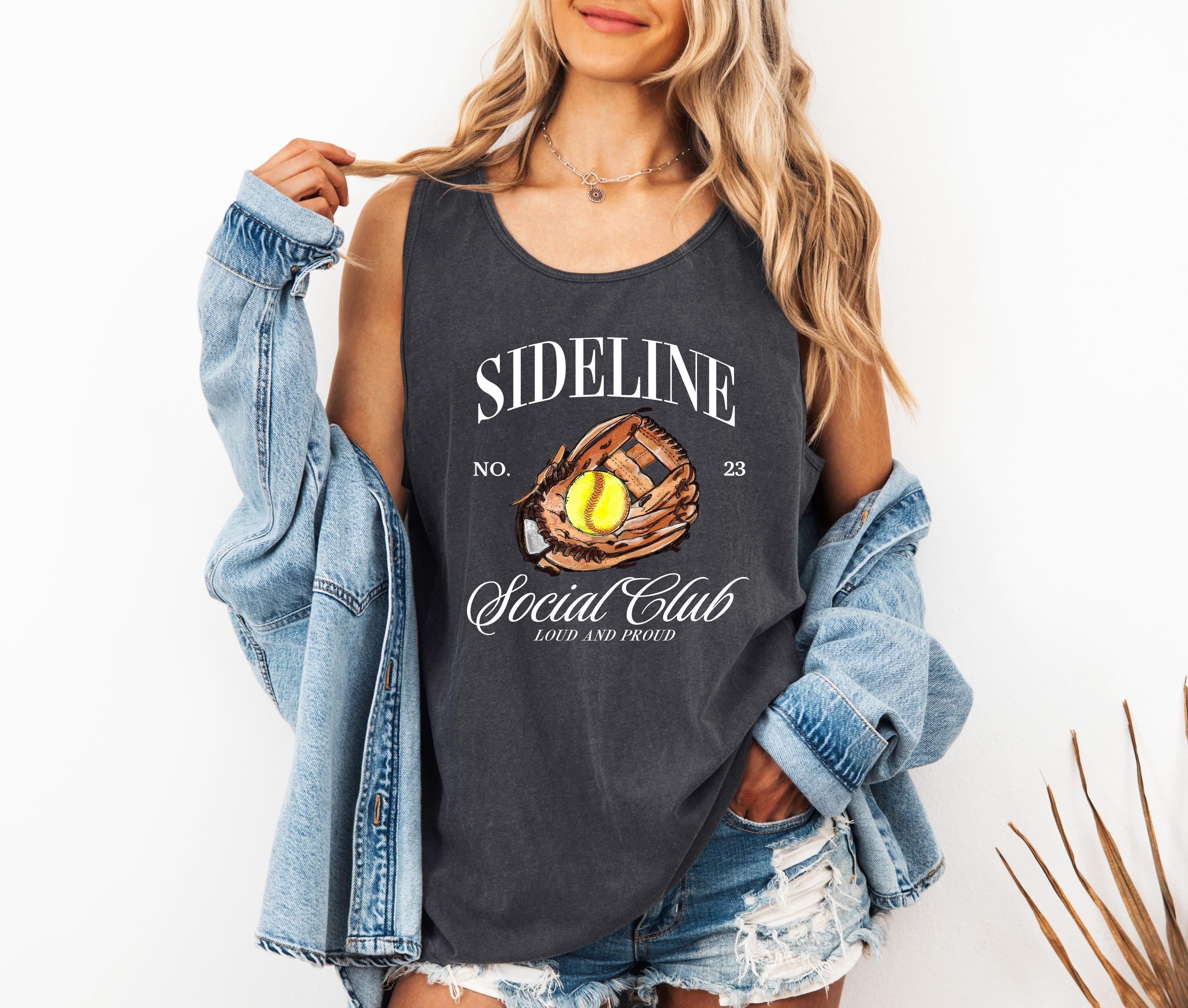 Custom Softball Comfort Colors Tank, Side Line Social Club, Custom Sports Tank, Custom Number Tank