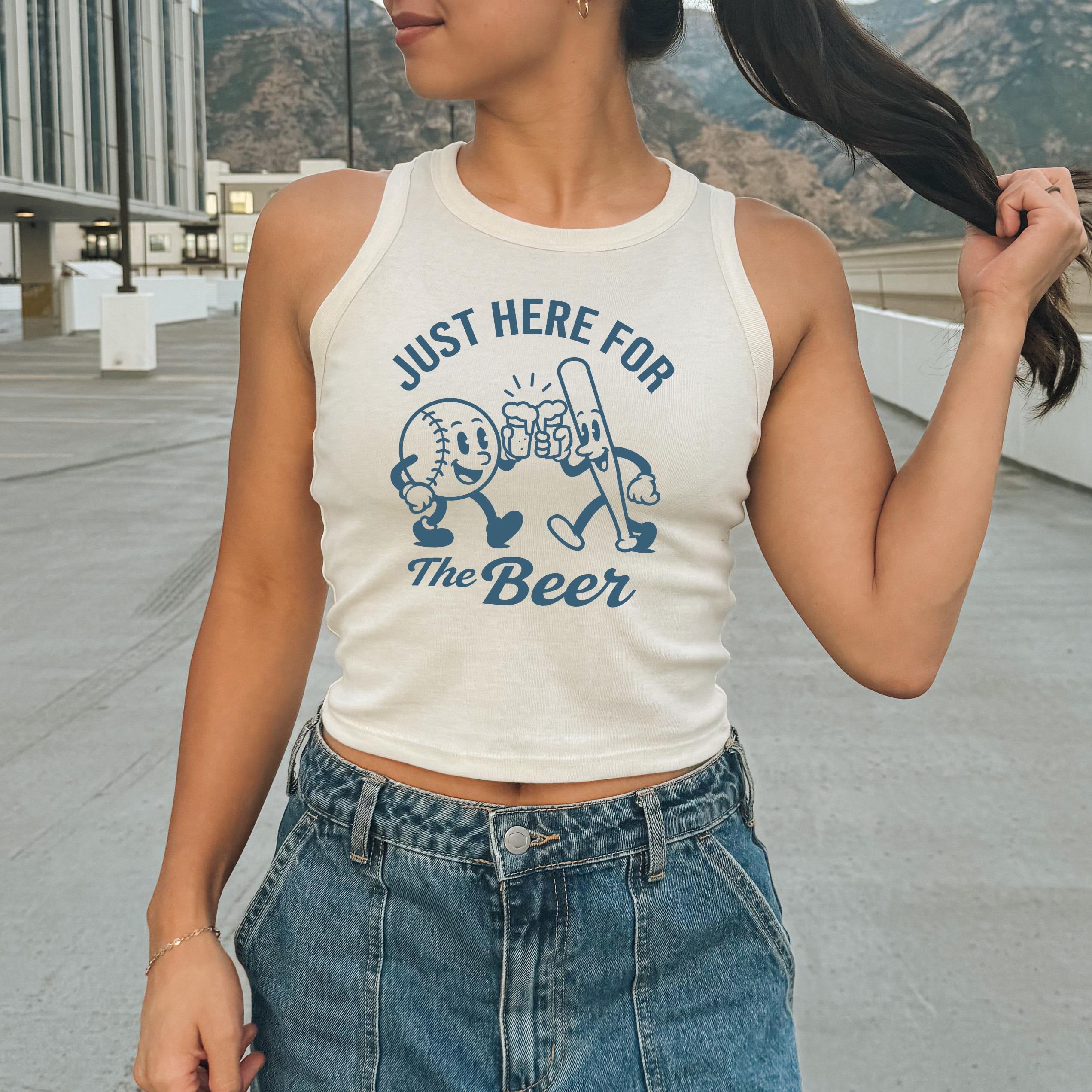 Just Here For The Beer Tank, Baseball T, Retro fourth Tshirt, Independence Day, Summer Tank Design, 1019 Tank Top, Baseball Game