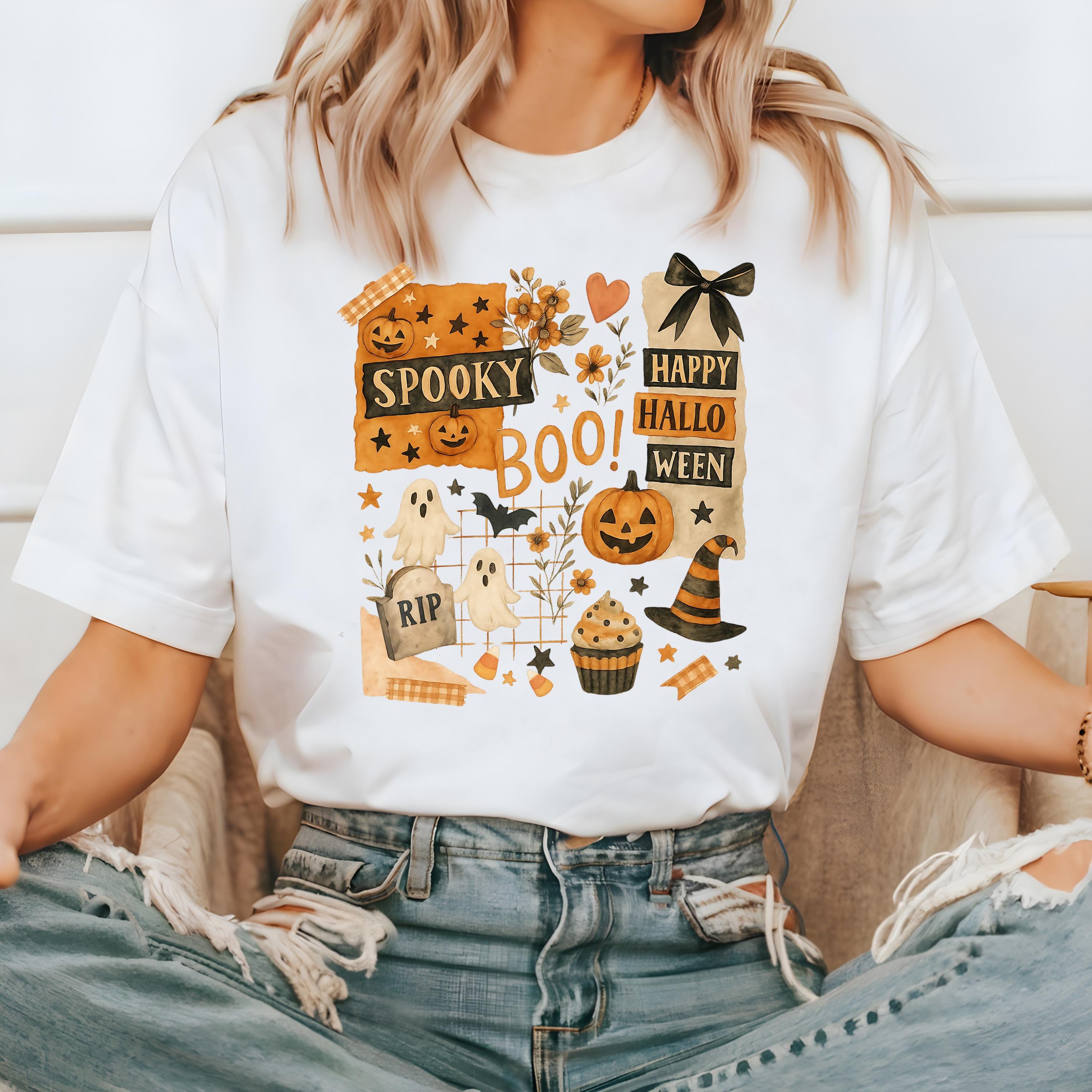 Spooky Halloween Comfort Colors Shirt, Creep it Real Shirt, Retro Pumpkin Fall T-Shirt, Boxy Tee, Unisex, Boo, Autumn T