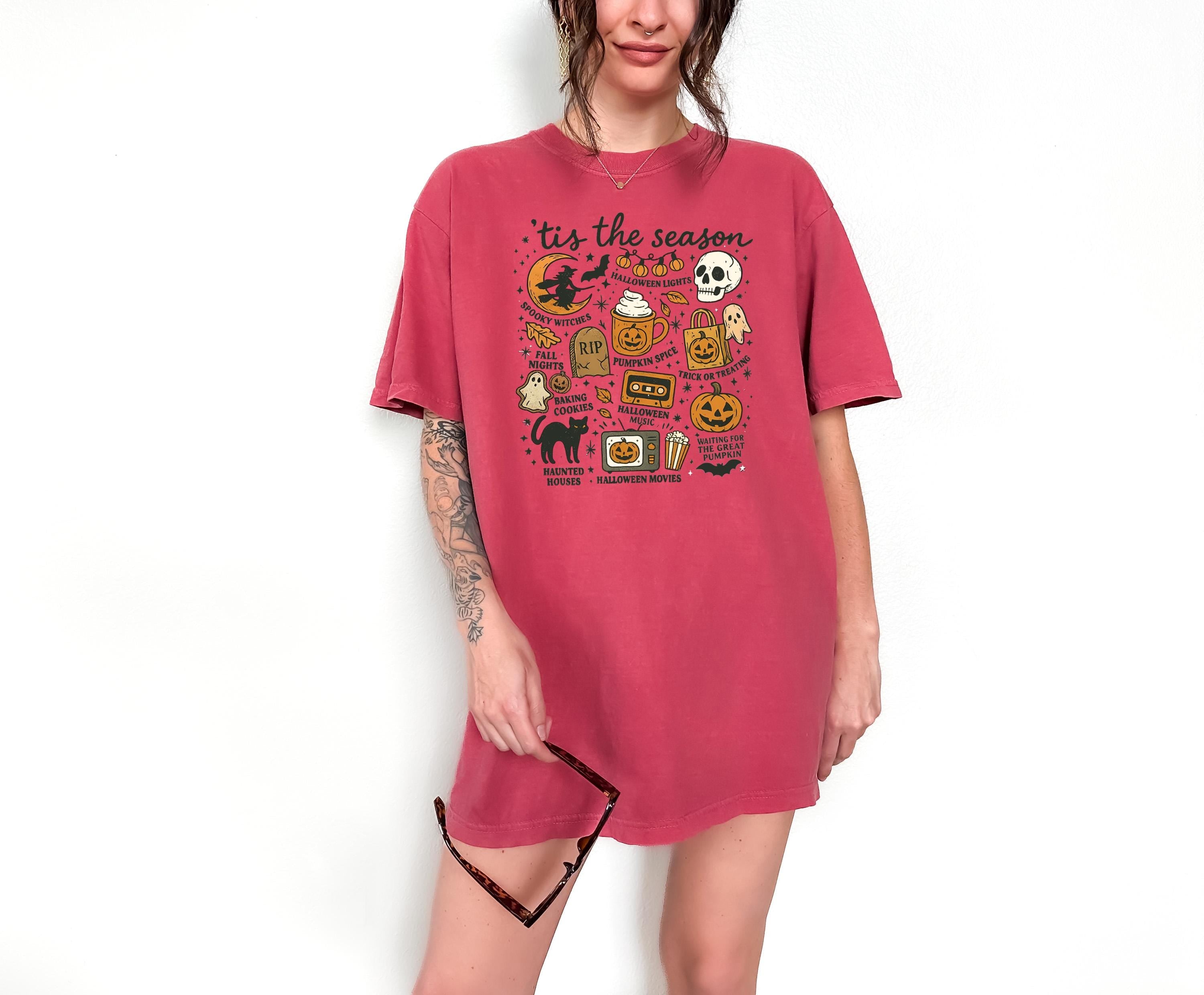Tis the Season Halloween Comfort Colors Shirt, Creep it Real Shirt, Spooky Shirt, Fall TShirt, Autumn T, Pumpkin Spice, Trick or Treat