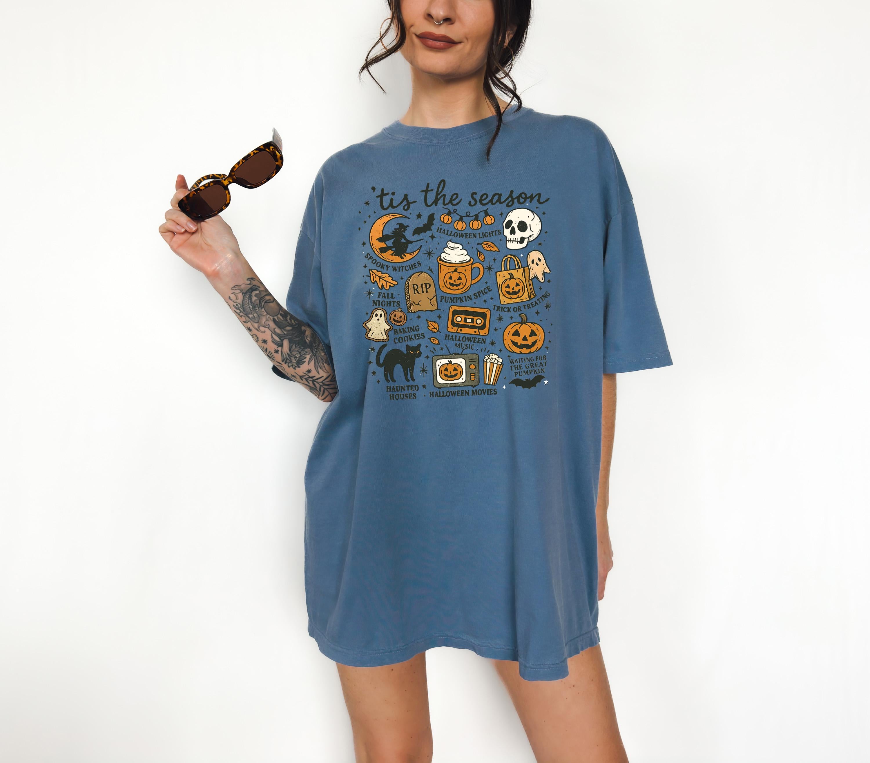 Tis the Season Halloween Comfort Colors Shirt, Creep it Real Shirt, Spooky Shirt, Fall TShirt, Autumn T, Pumpkin Spice, Trick or Treat