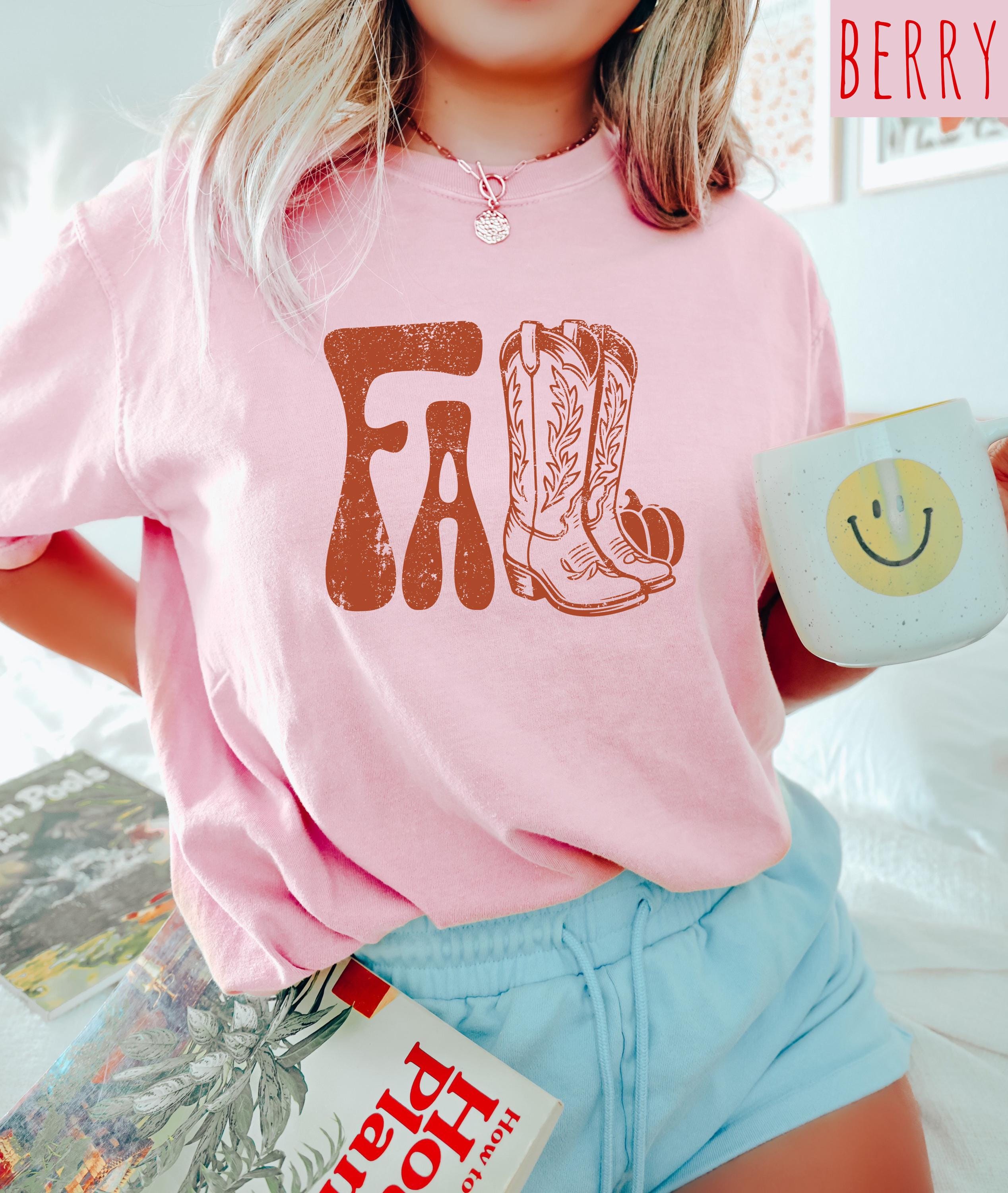 Western Fall Vibes Comfort Colors TShirt, Thanksgiving Tshirt, Halloween shirt, Autumn Tee, Fall Tee, Thankful Blessed T Cowgirl Boots Shirt